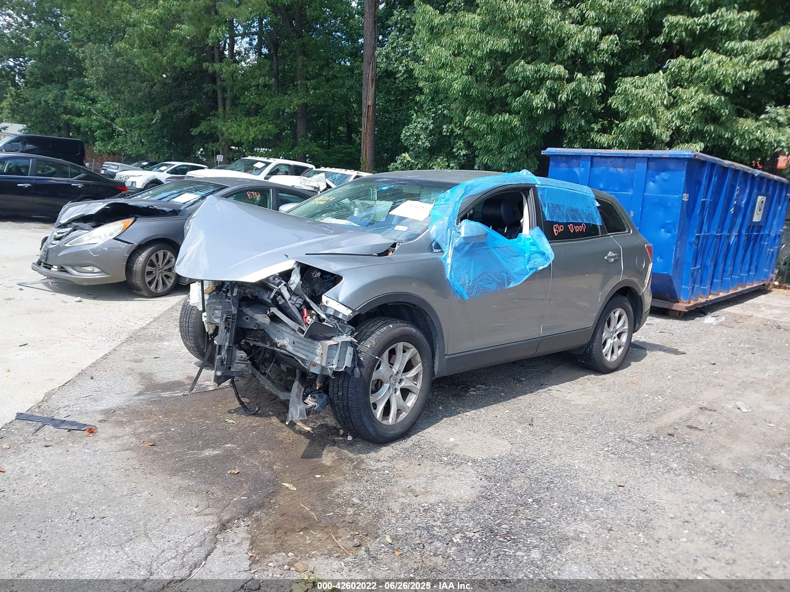 2012 Mazda Cx-9 Touring Gray vin: JM3TB2CA4C0366689