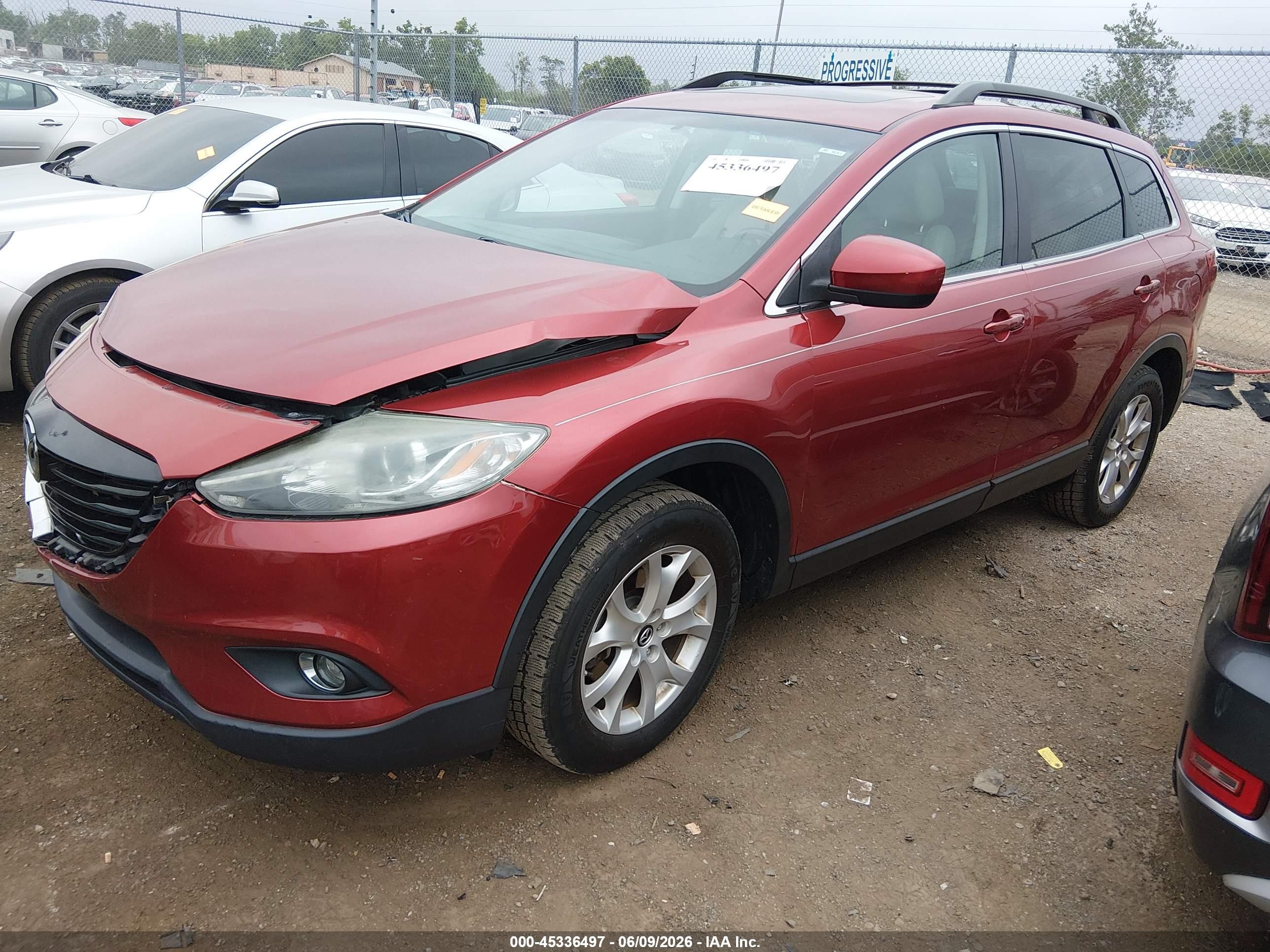 2013 Mazda Cx-9 Touring Burgundy vin: JM3TB2CA6D0409561
