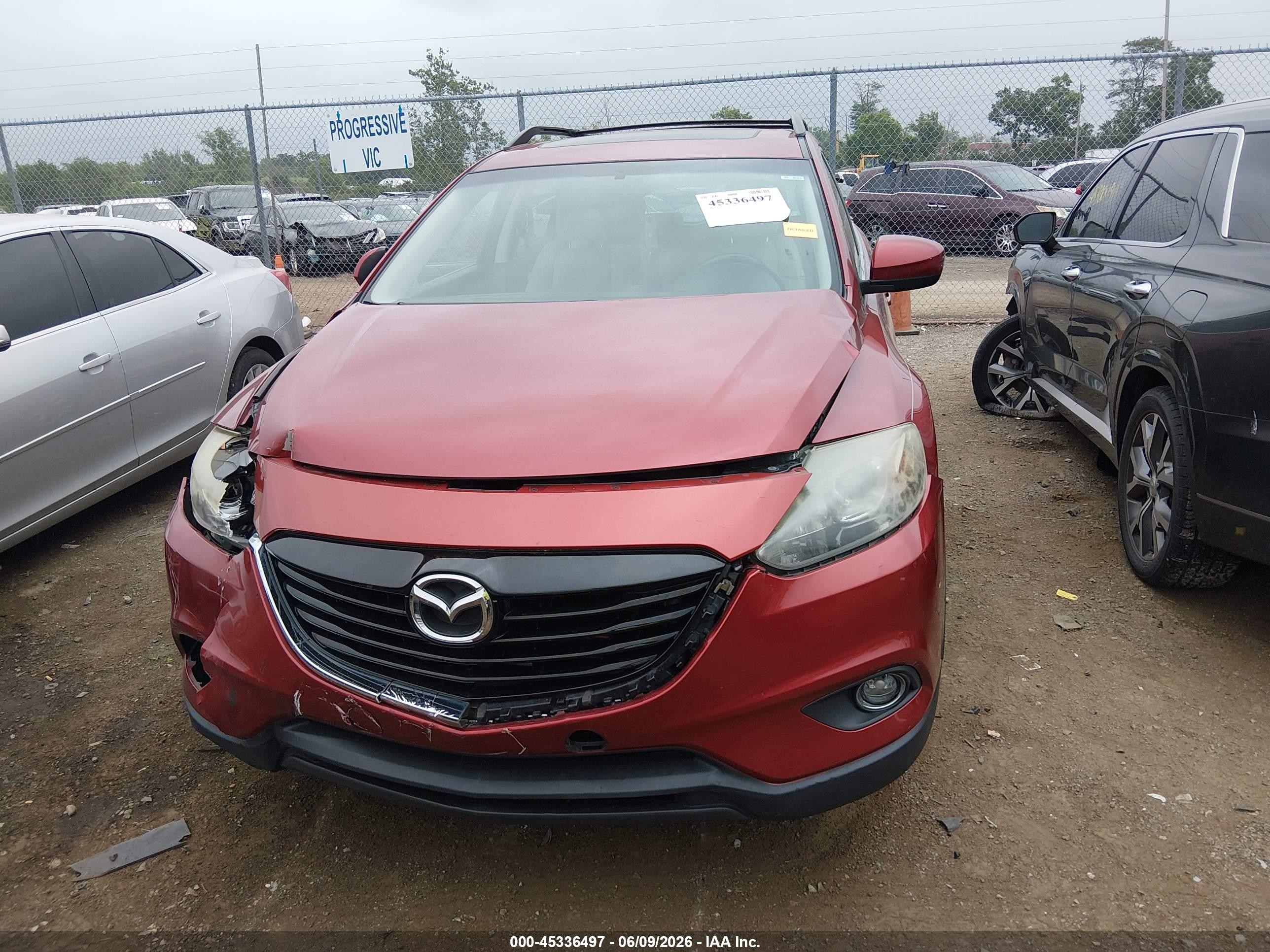 2013 Mazda Cx-9 Touring Burgundy vin: JM3TB2CA6D0409561
