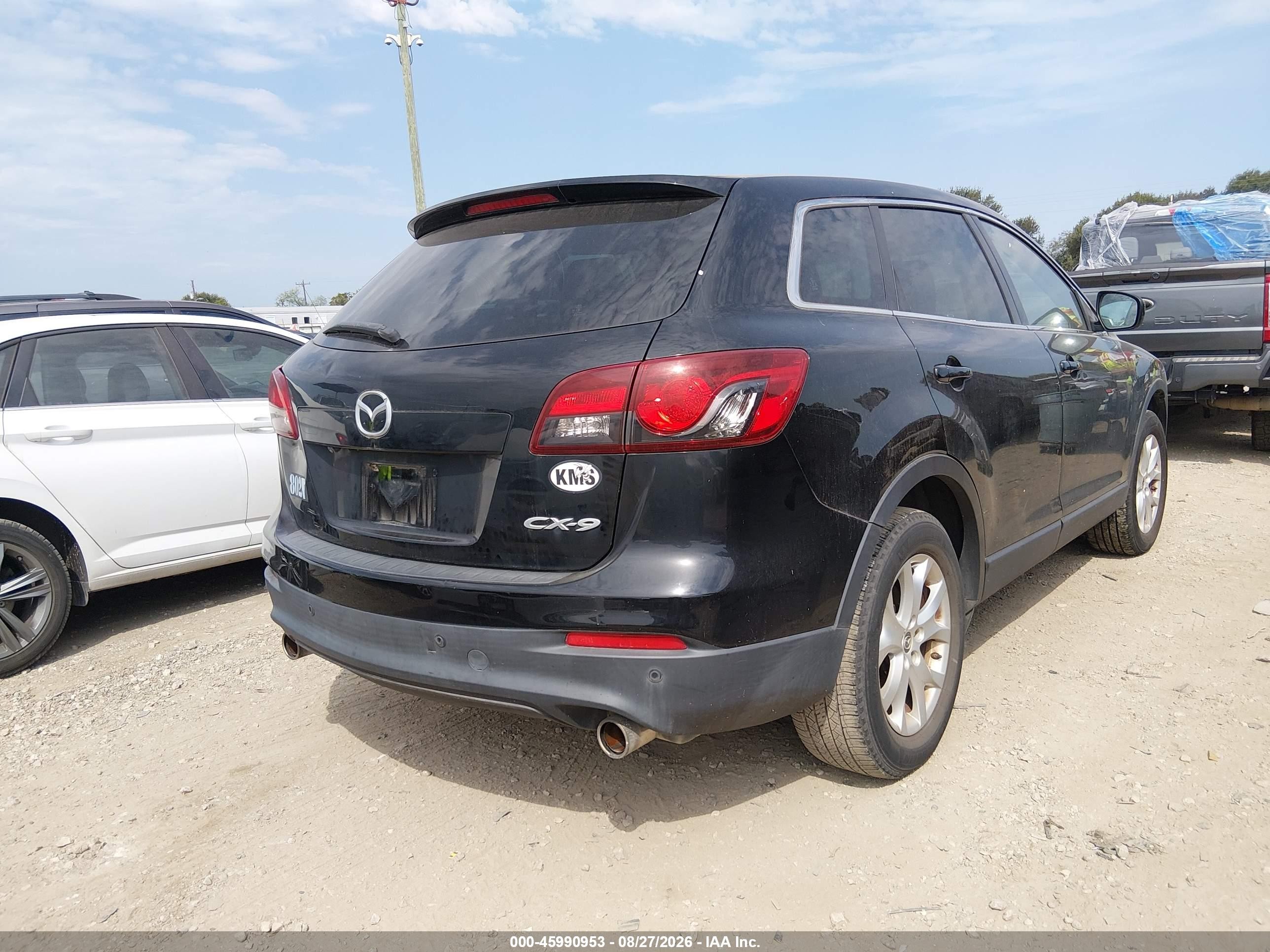 2013 Mazda Cx-9 Touring Black vin: JM3TB2CA6D0424013