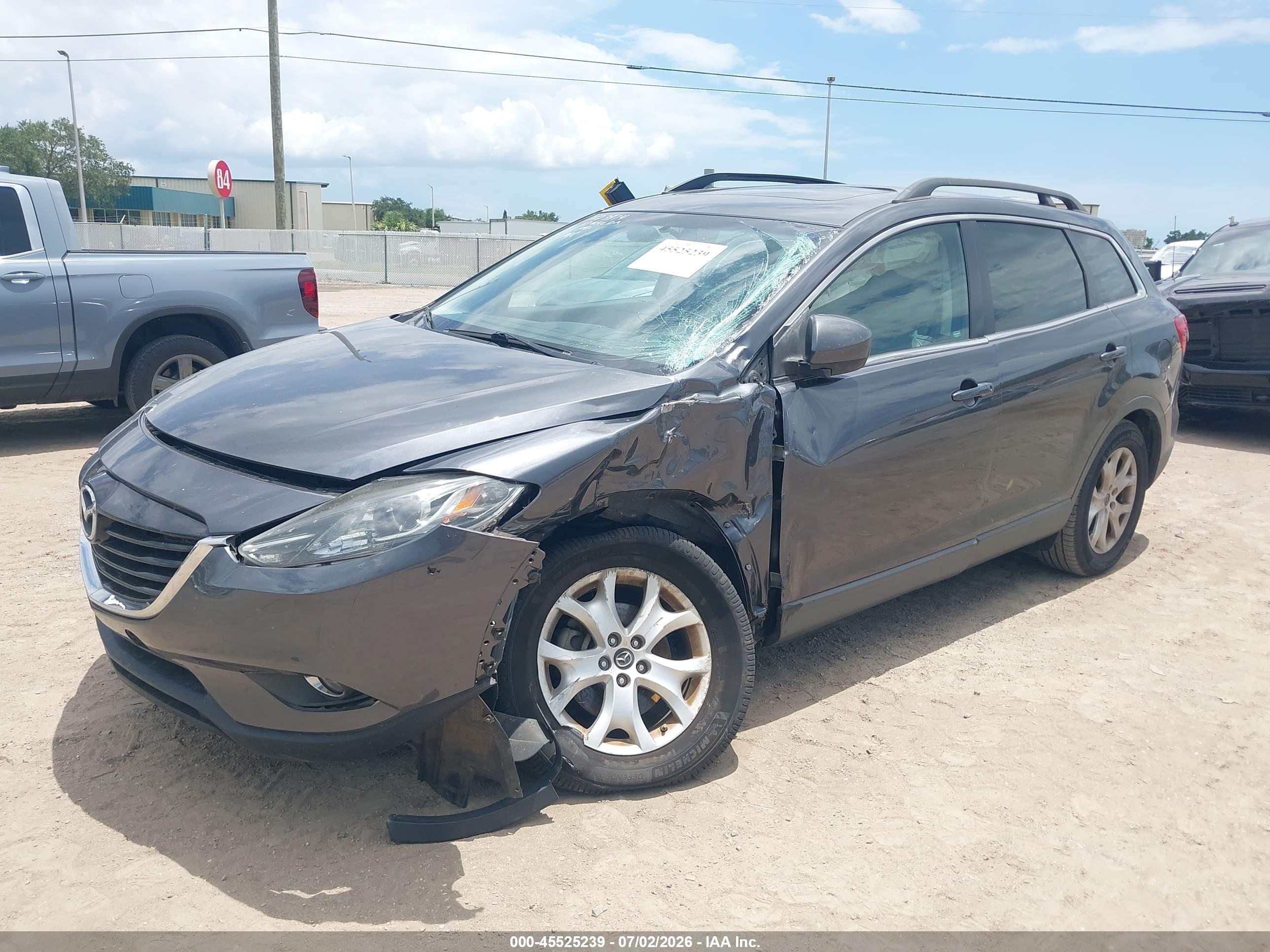2013 Mazda Cx-9 Touring Gray vin: JM3TB2CA7D0424134