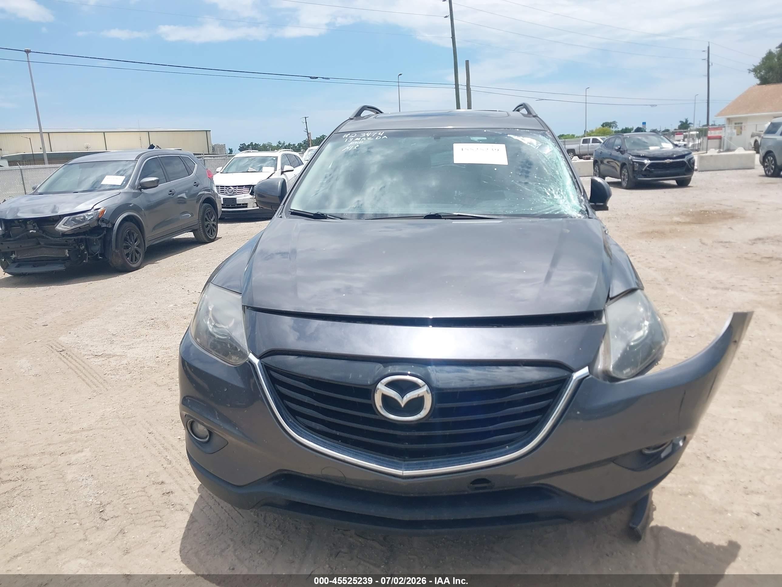 2013 Mazda Cx-9 Touring Gray vin: JM3TB2CA7D0424134