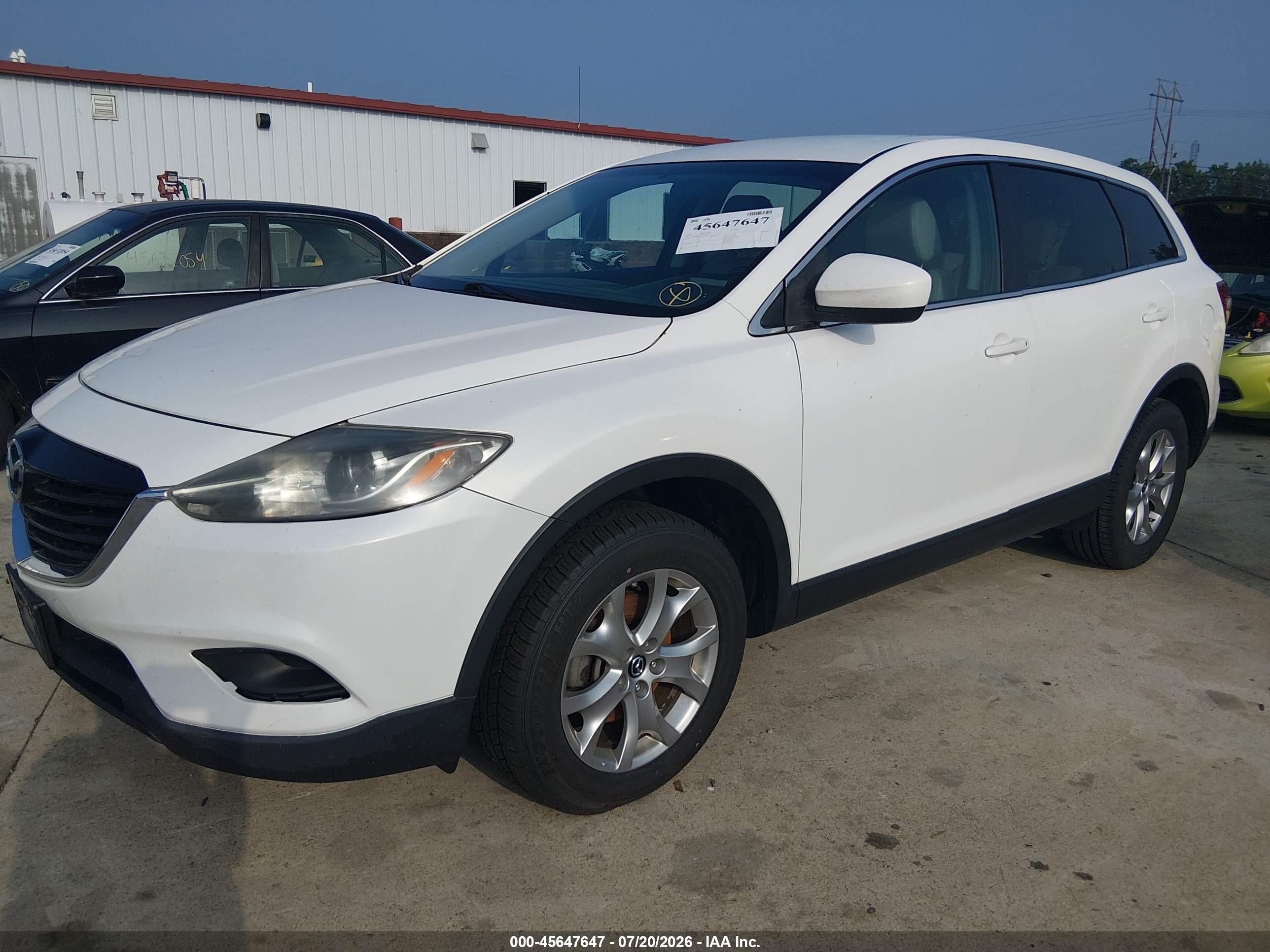2015 Mazda Cx-9 Touring White vin: JM3TB2CA7F0464717