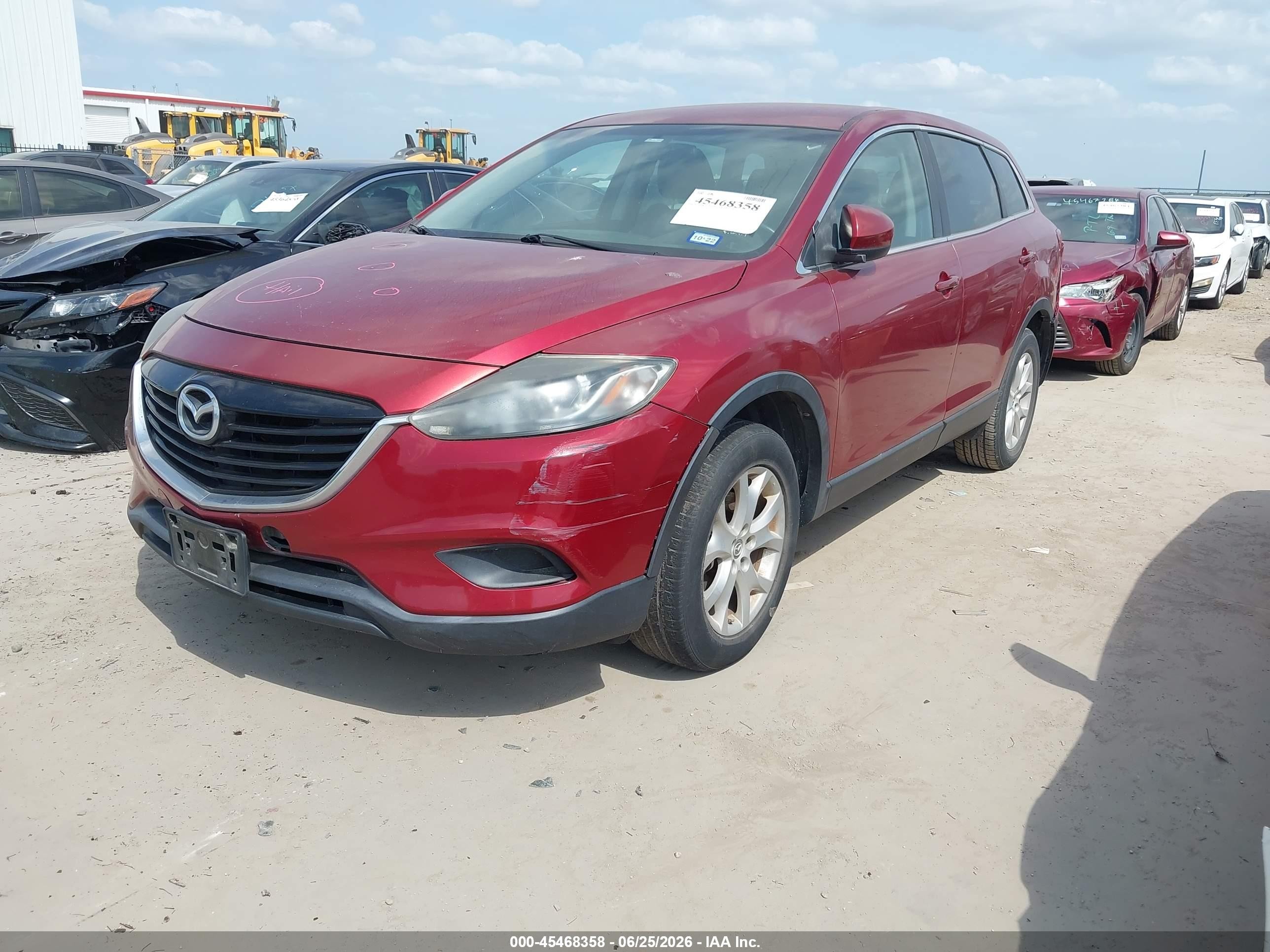 2013 Mazda Cx-9 Touring Red vin: JM3TB2CA8D0420187