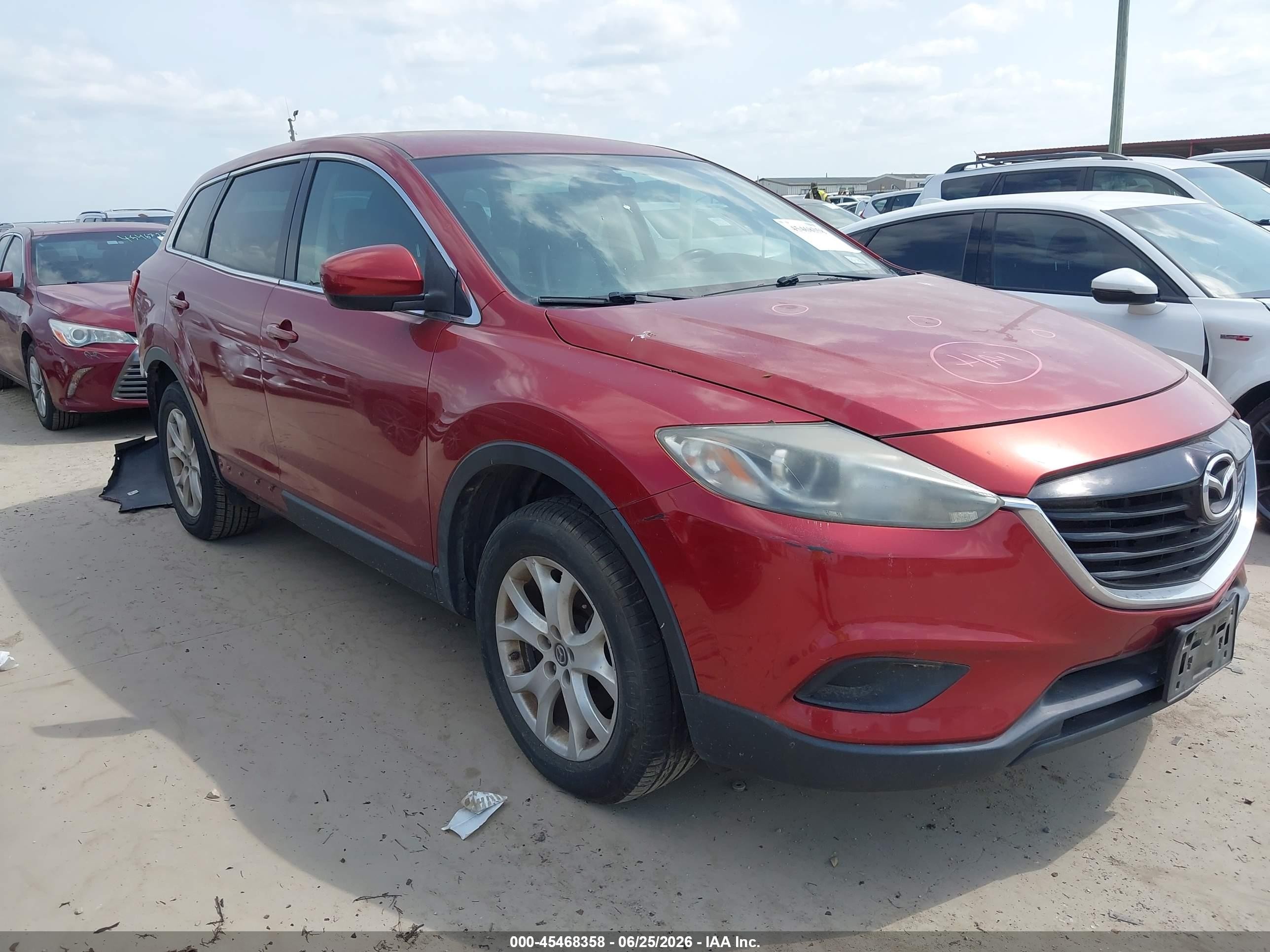 2013 Mazda Cx-9 Touring Red vin: JM3TB2CA8D0420187
