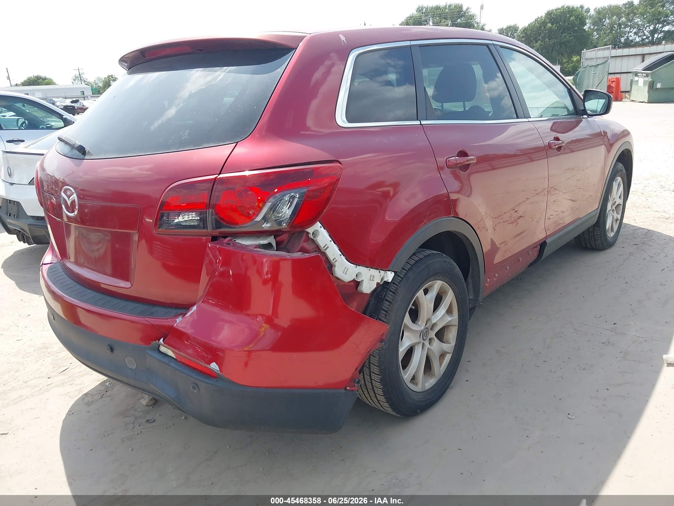 2013 Mazda Cx-9 Touring Red vin: JM3TB2CA8D0420187