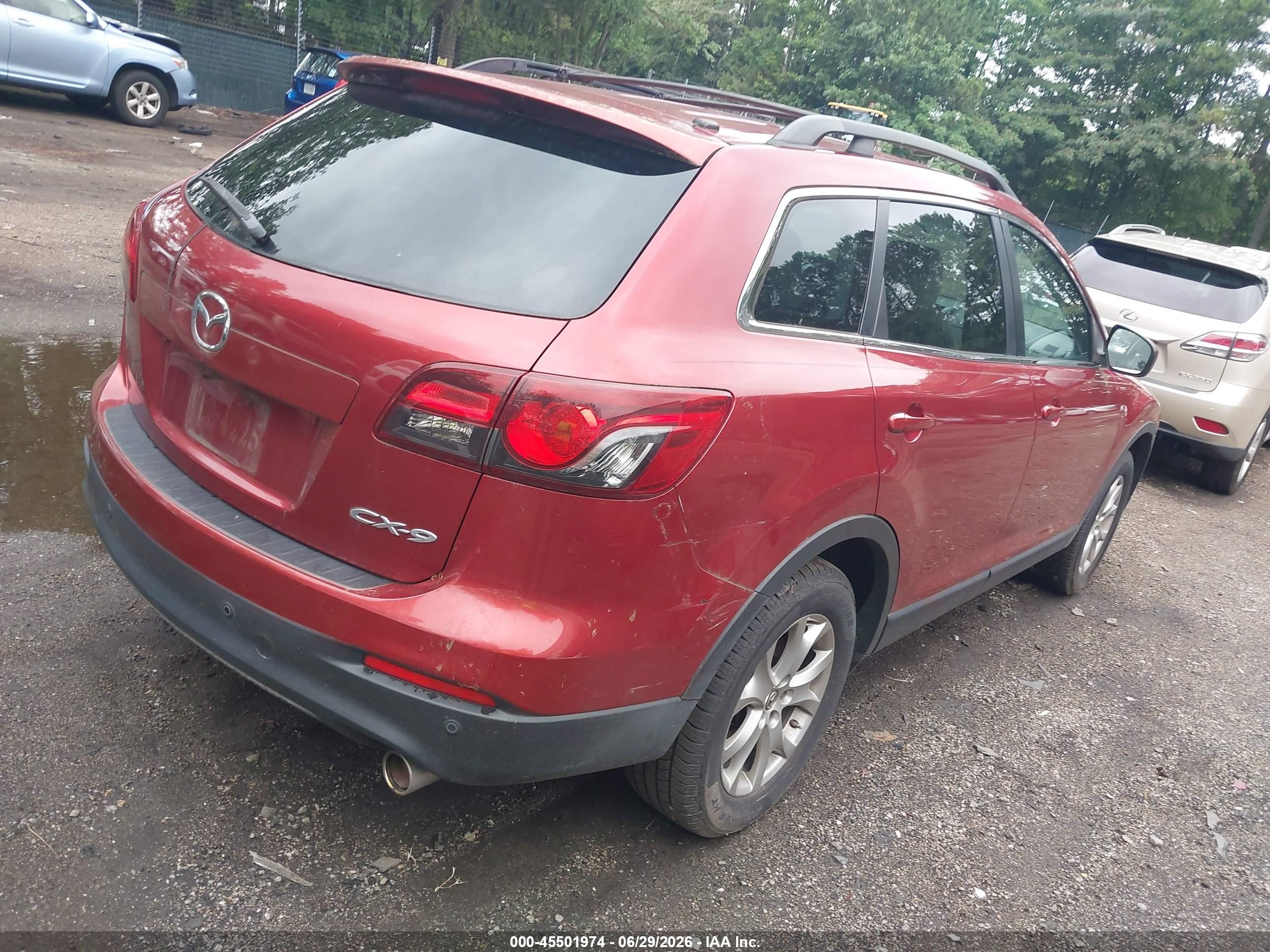 2014 Mazda Cx-9 Touring Maroon vin: JM3TB2CA8E0433944
