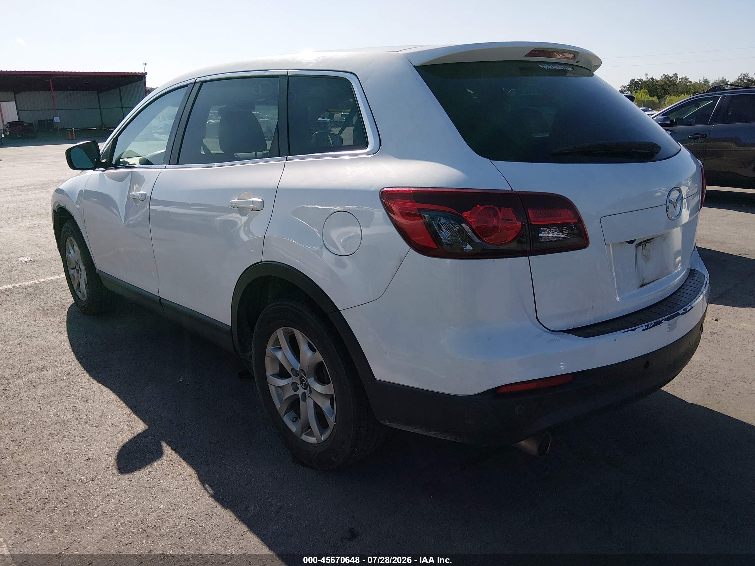 2015 Mazda Cx-9 Touring White vin: JM3TB2CA8F0460868