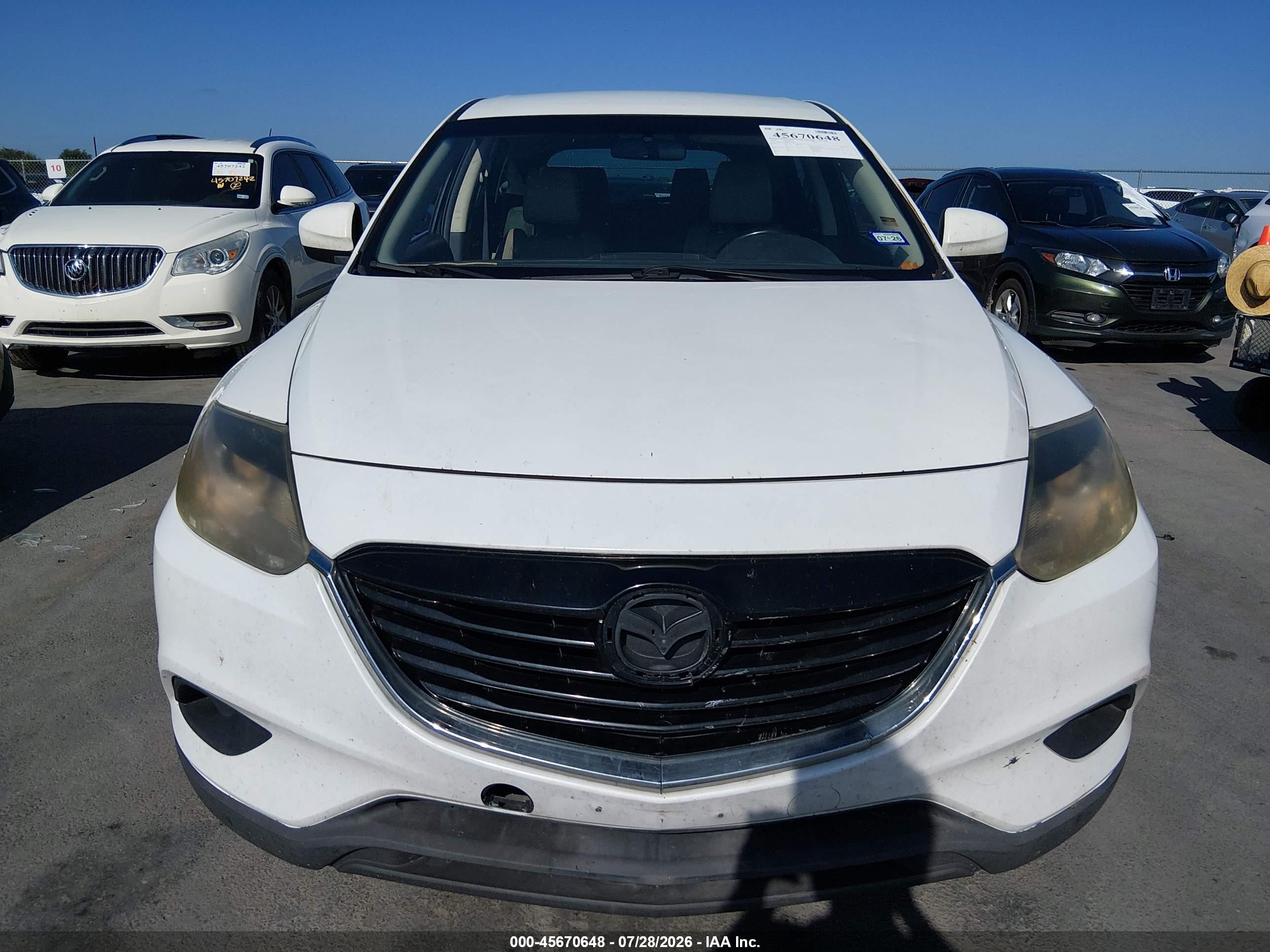 2015 Mazda Cx-9 Touring White vin: JM3TB2CA8F0460868