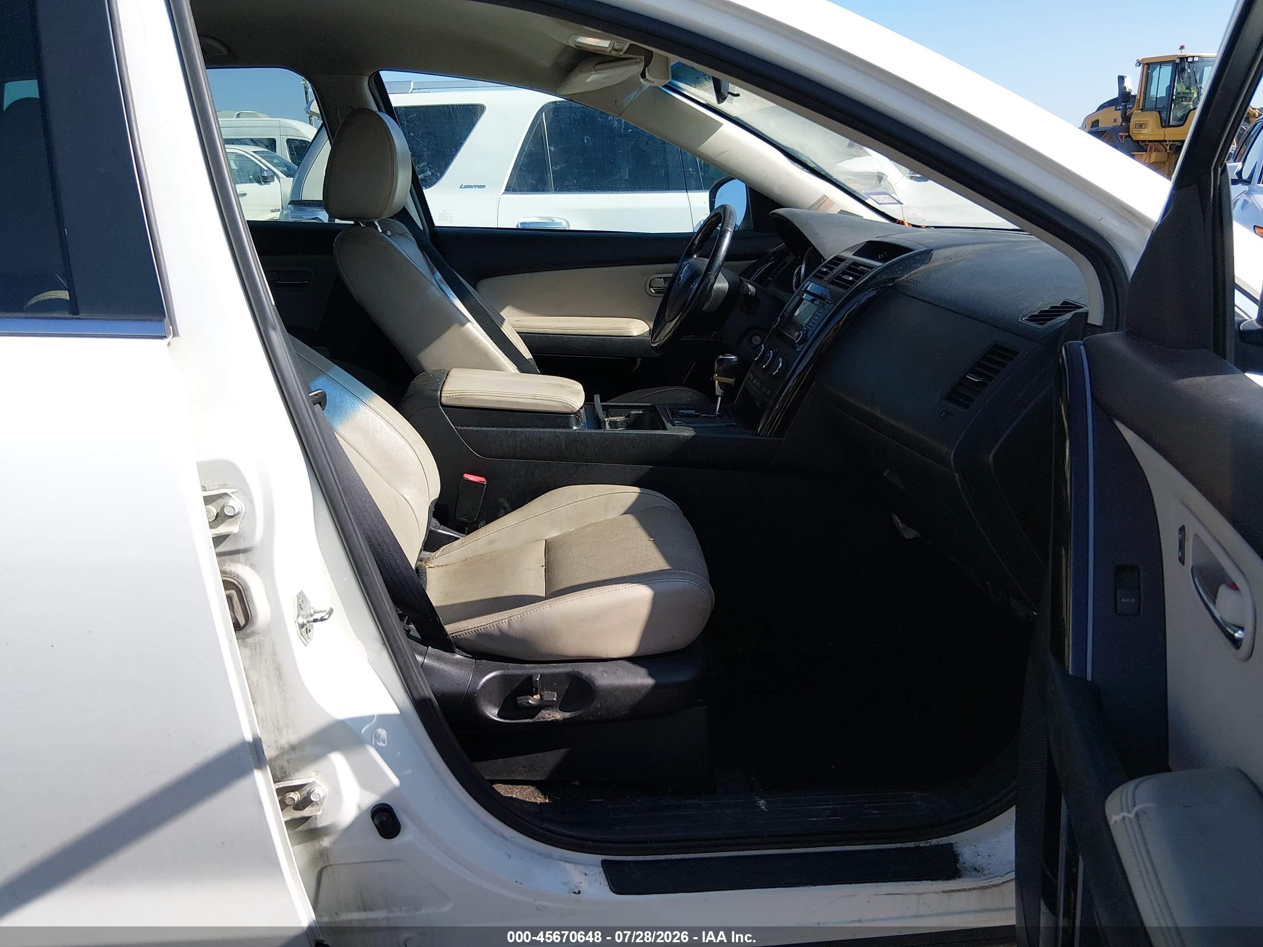 2015 Mazda Cx-9 Touring White vin: JM3TB2CA8F0460868