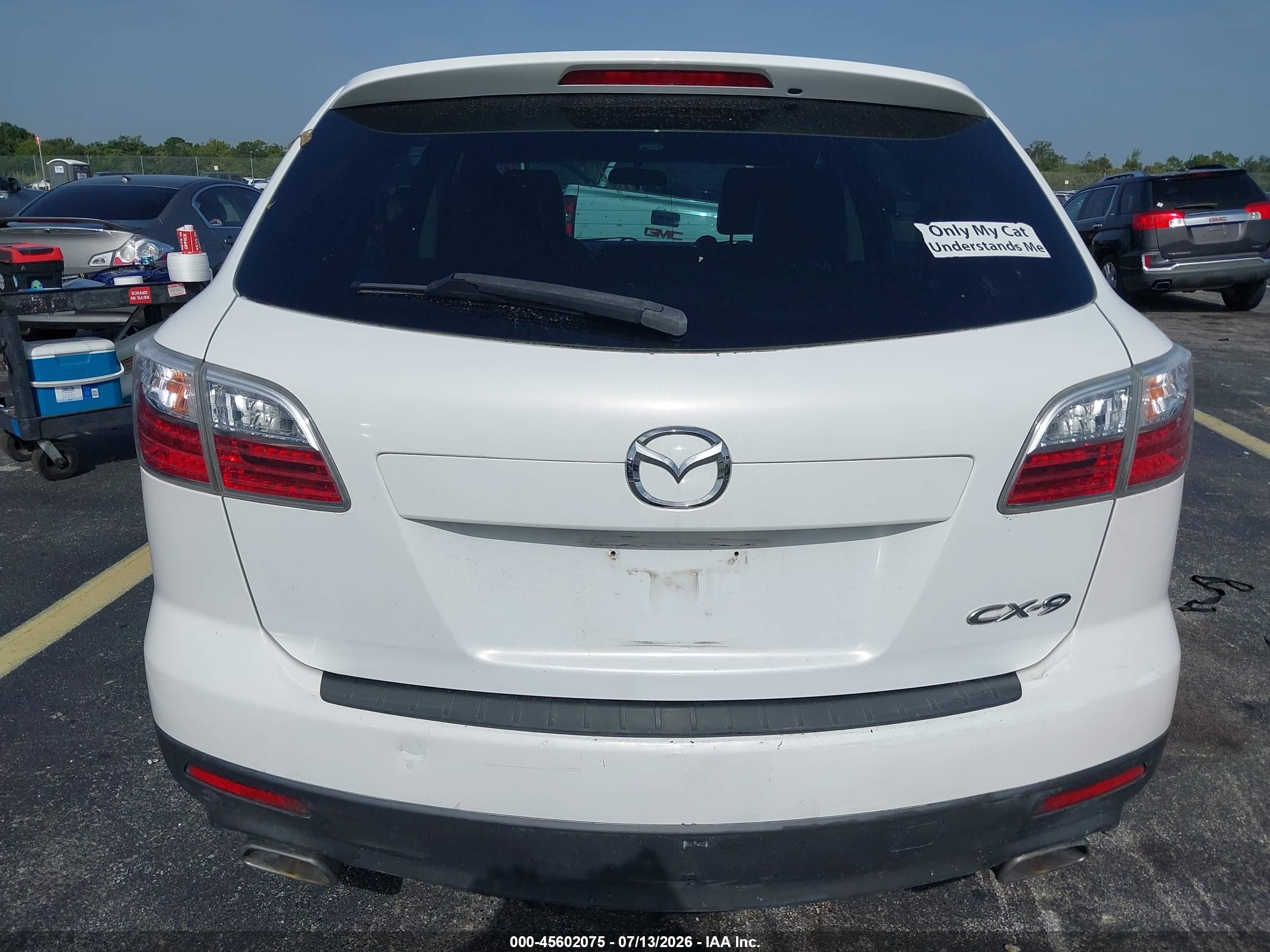 2012 Mazda Cx-9 Touring Белый vin: JM3TB2CAXC0344048