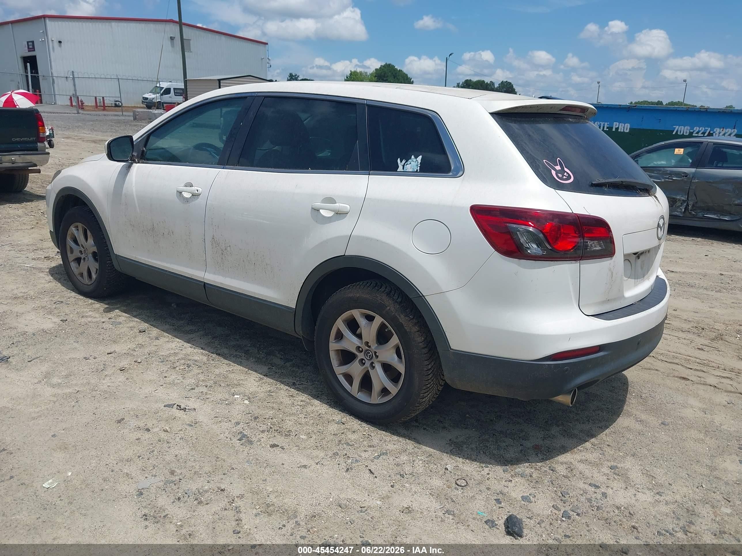 2015 Mazda Cx-9 Touring White vin: JM3TB2CAXF0469507