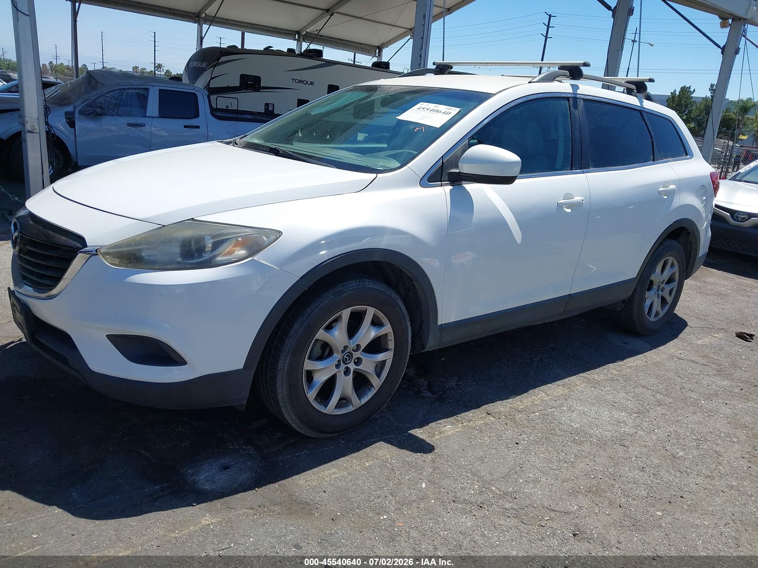 2014 Mazda Cx-9 Touring White vin: JM3TB2CV3E0430100