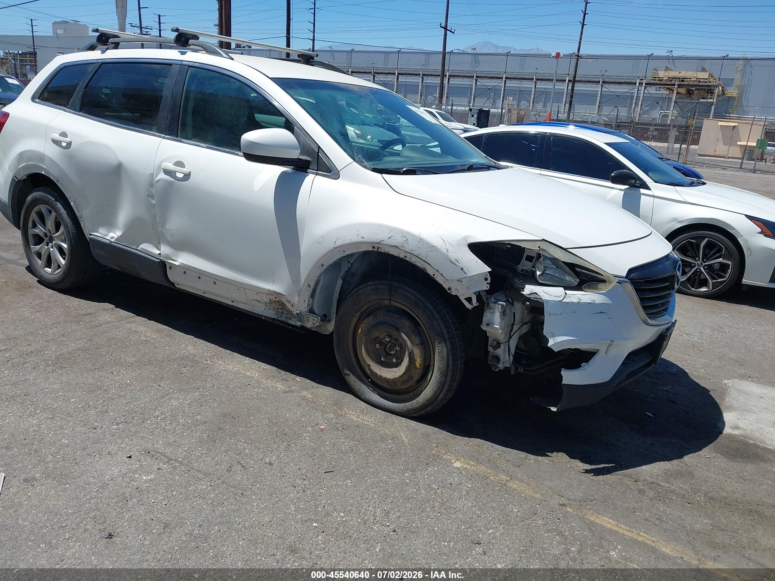 2014 Mazda Cx-9 Touring White vin: JM3TB2CV3E0430100