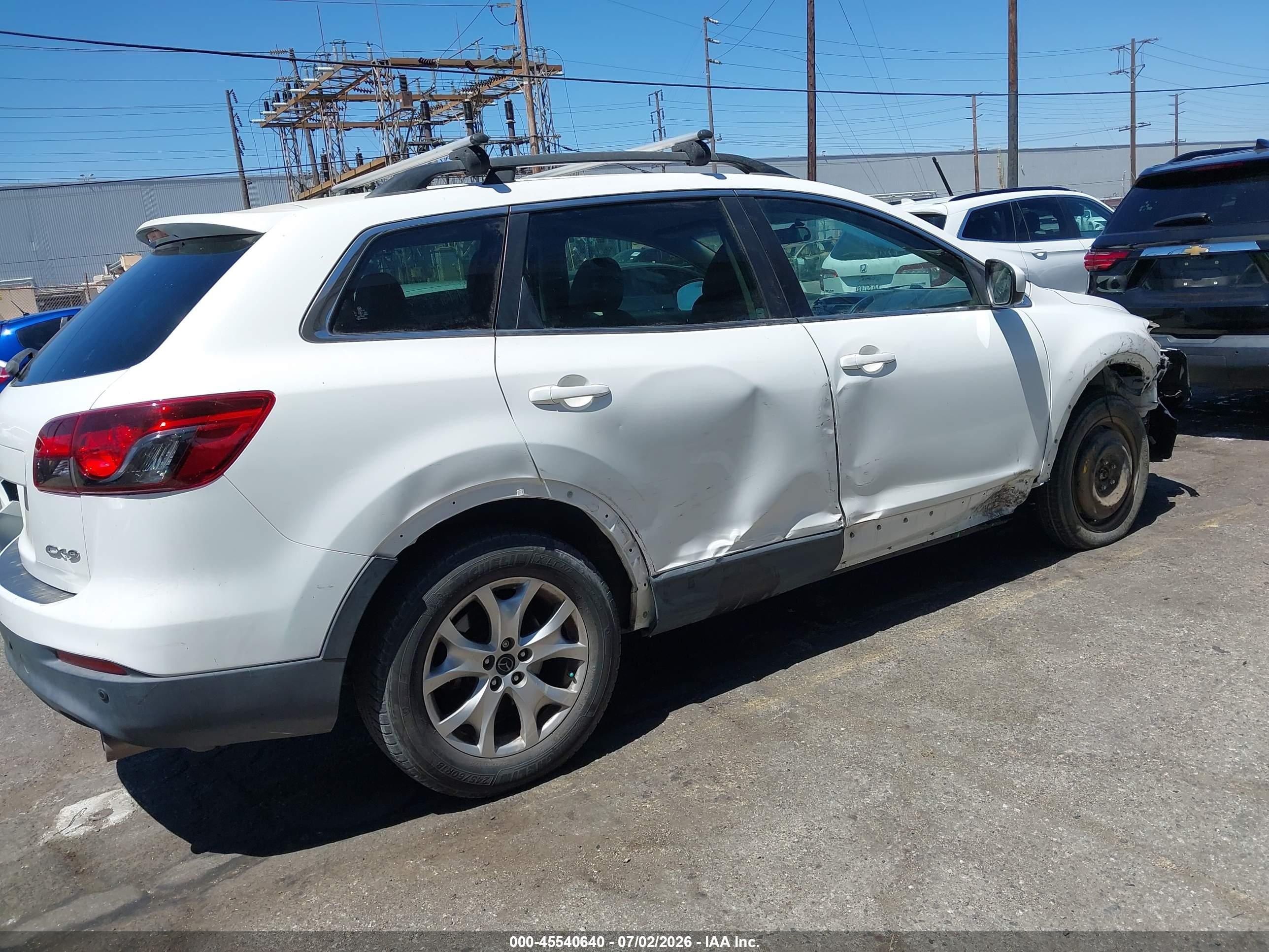 2014 Mazda Cx-9 Touring White vin: JM3TB2CV3E0430100