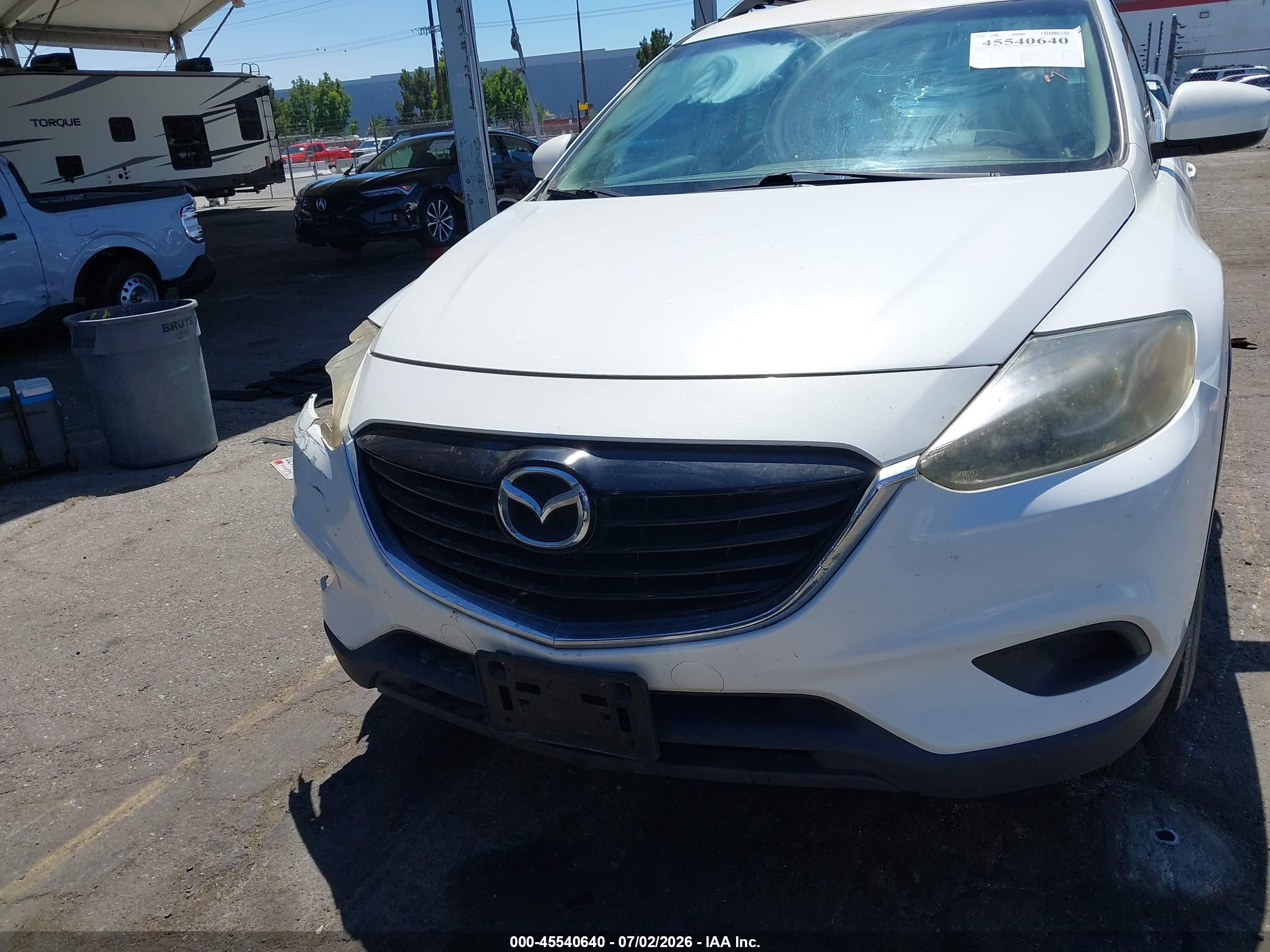 2014 Mazda Cx-9 Touring White vin: JM3TB2CV3E0430100