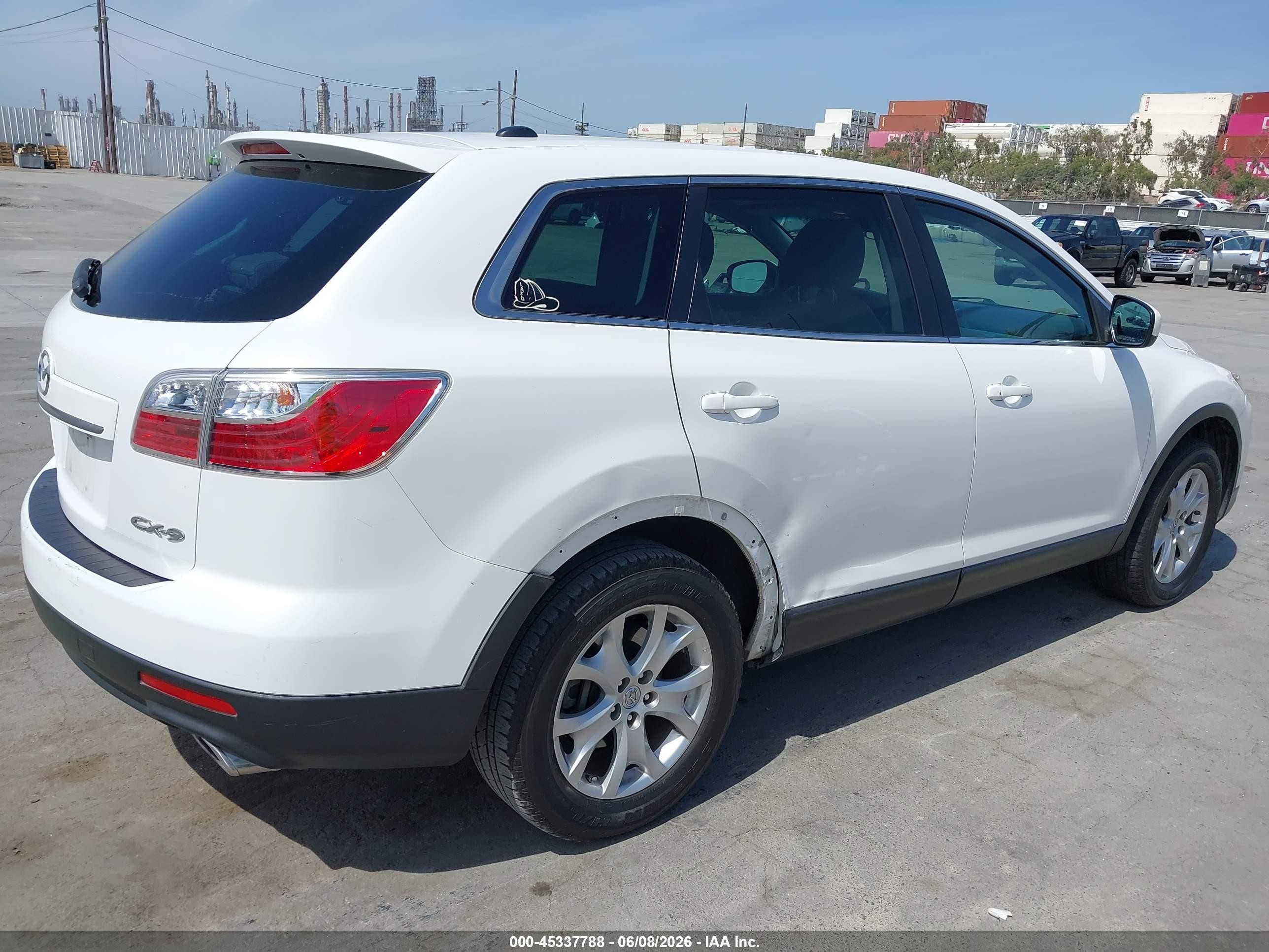 2012 Mazda Cx-9 Touring White vin: JM3TB2CV9C0355531
