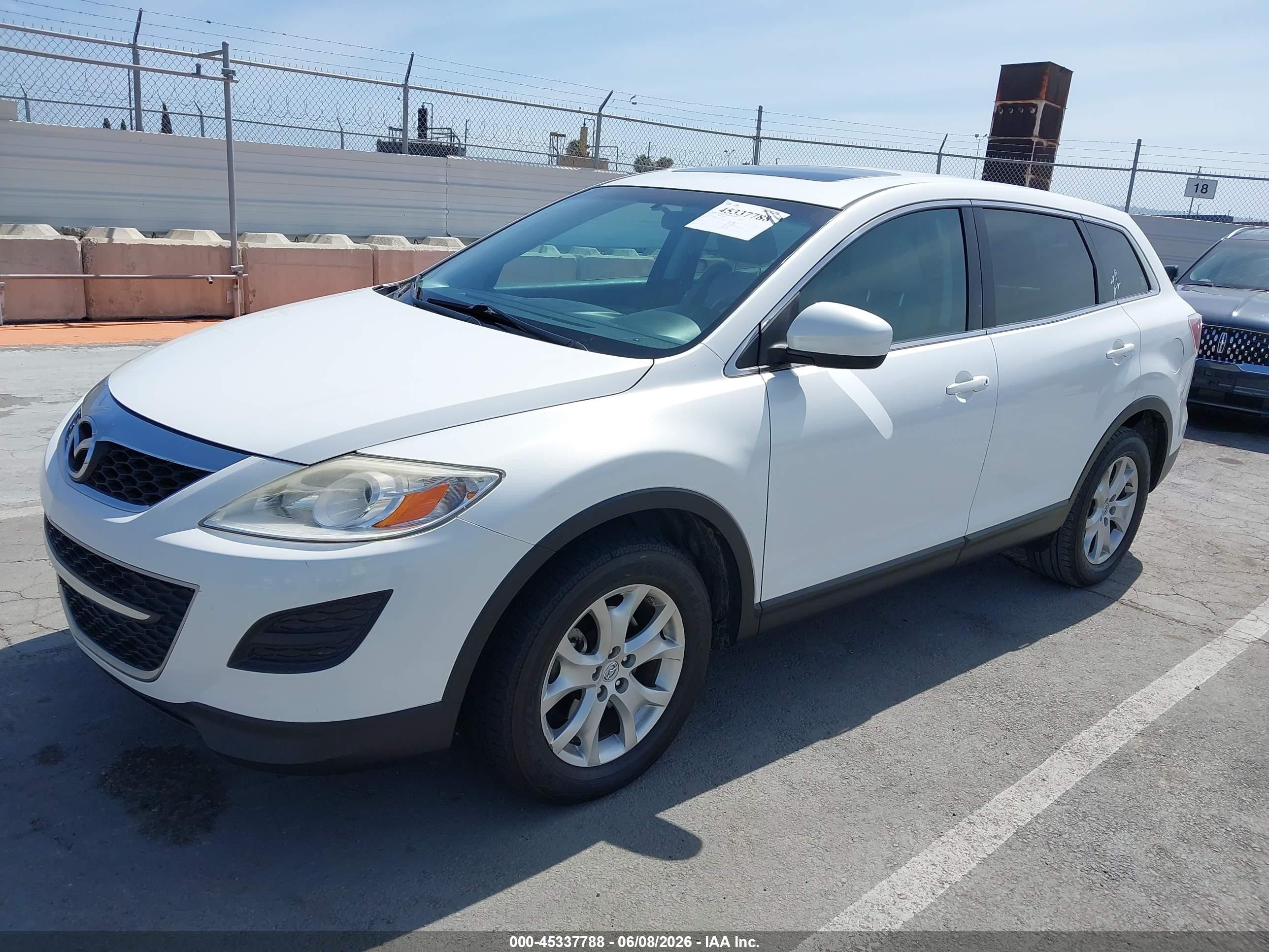 2012 Mazda Cx-9 Touring White vin: JM3TB2CV9C0355531