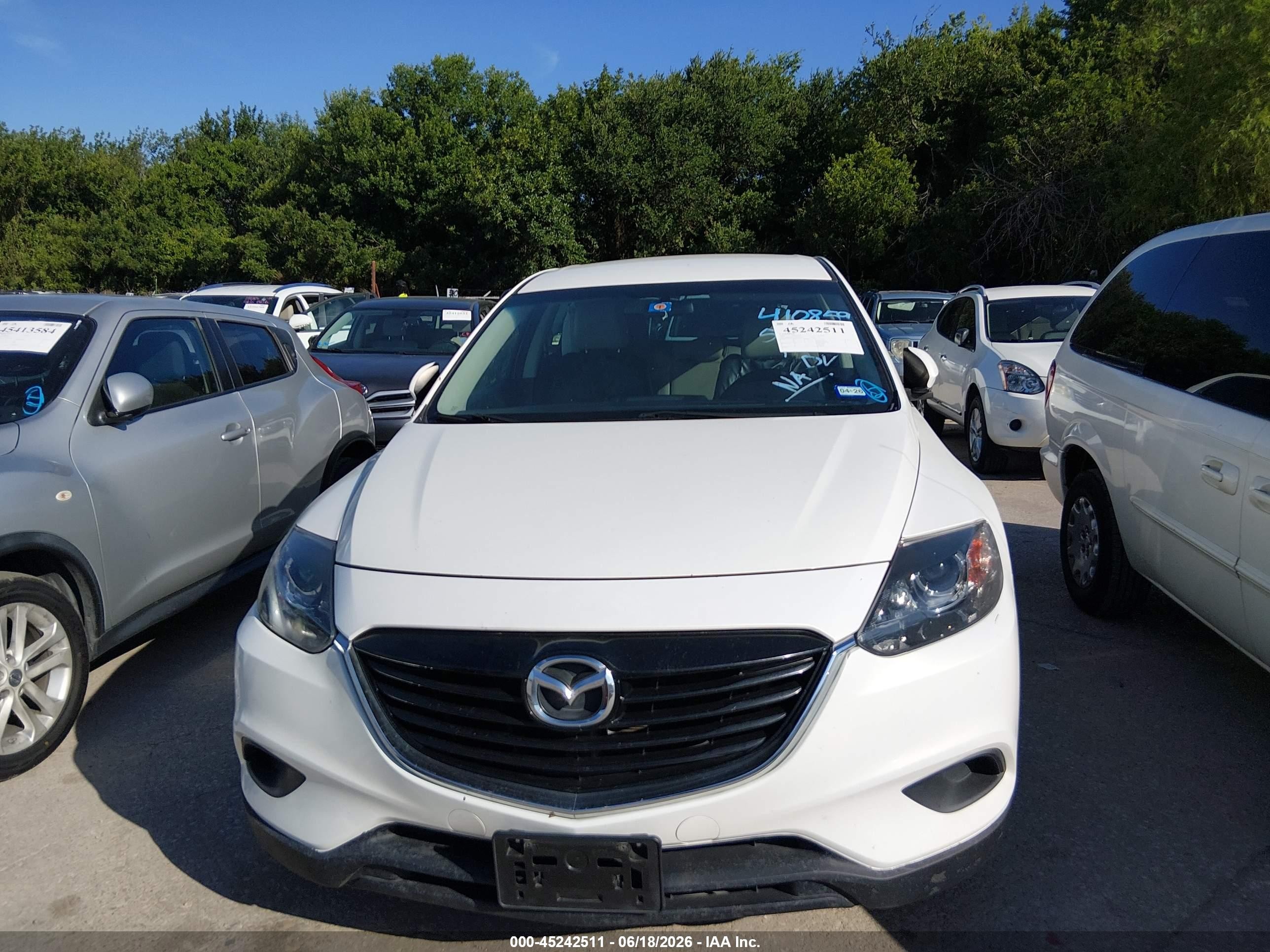 2013 Mazda Cx-9 Touring White vin: JM3TB2CVXD0410859