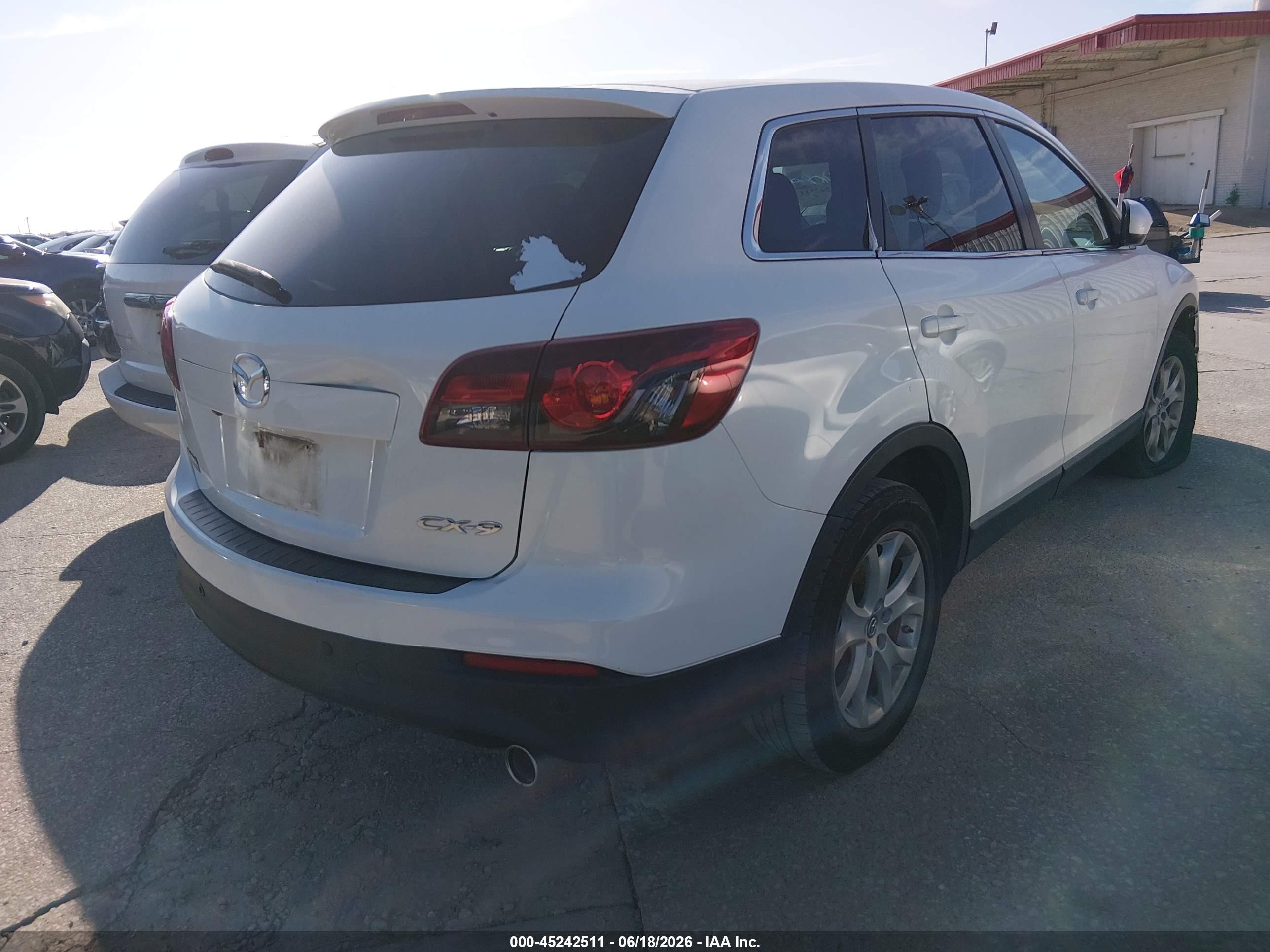 2013 Mazda Cx-9 Touring White vin: JM3TB2CVXD0410859