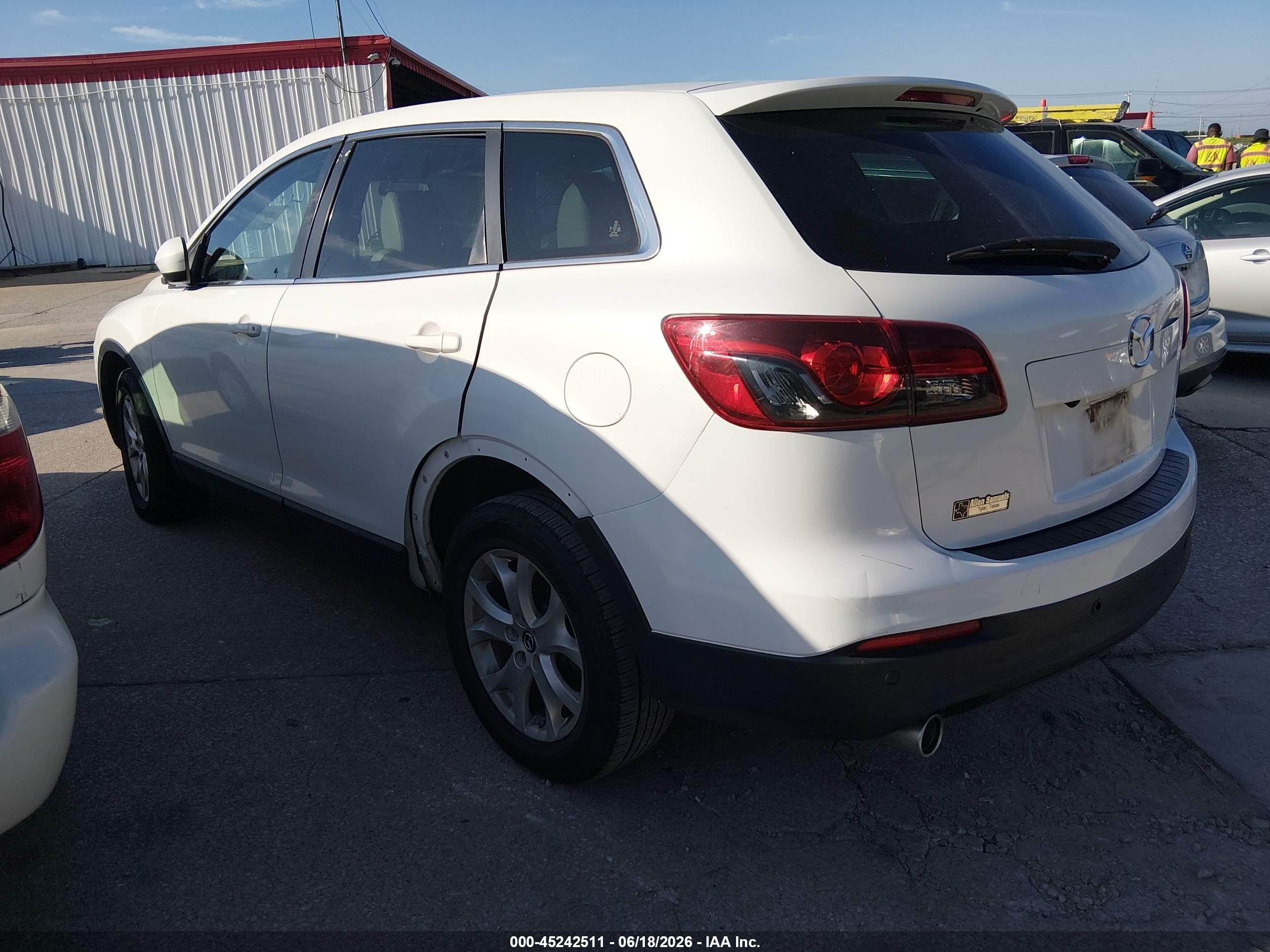 2013 Mazda Cx-9 Touring White vin: JM3TB2CVXD0410859