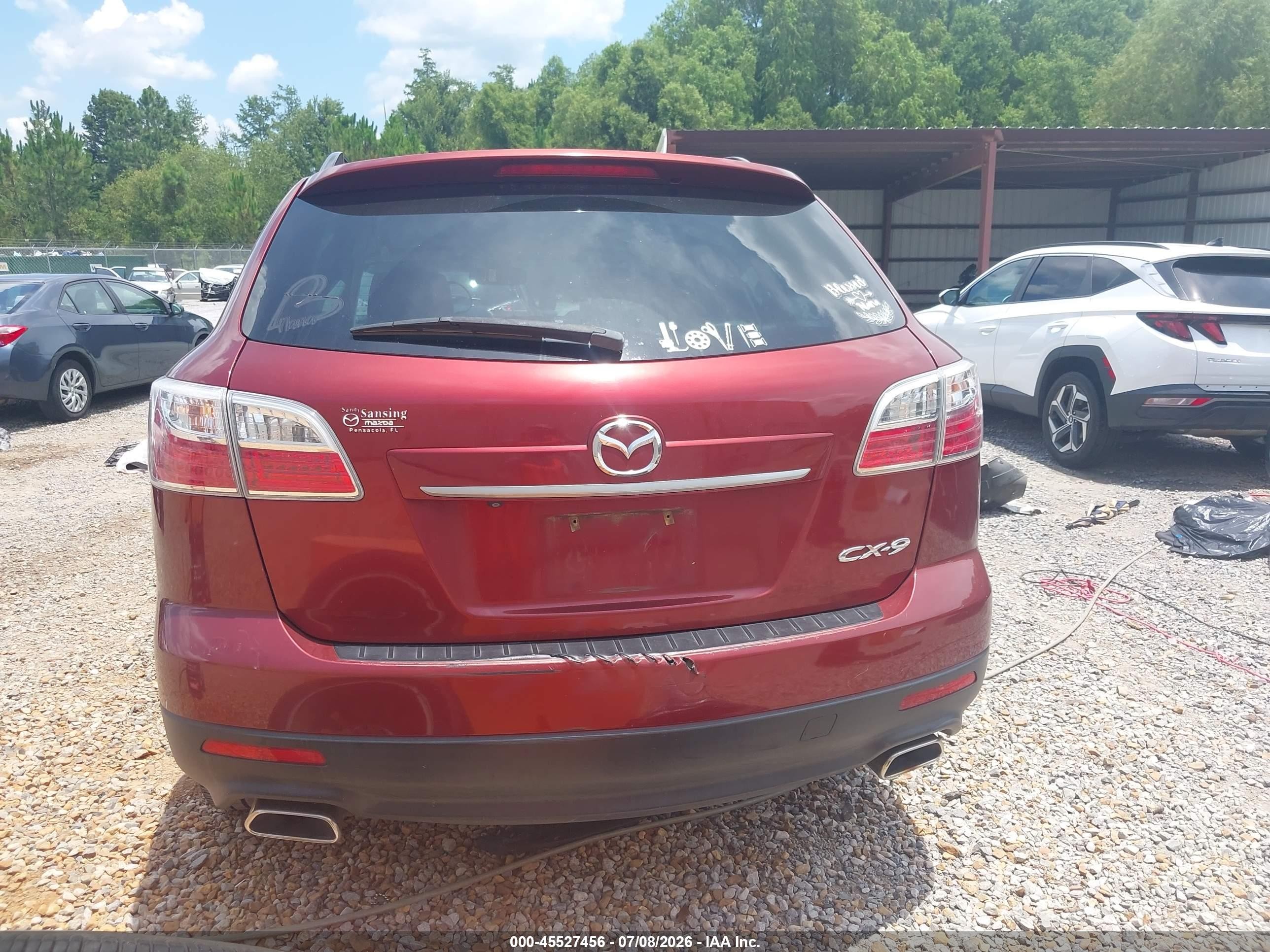 2011 Mazda Cx-9 Grand Touring Красный vin: JM3TB2DA2B0320419