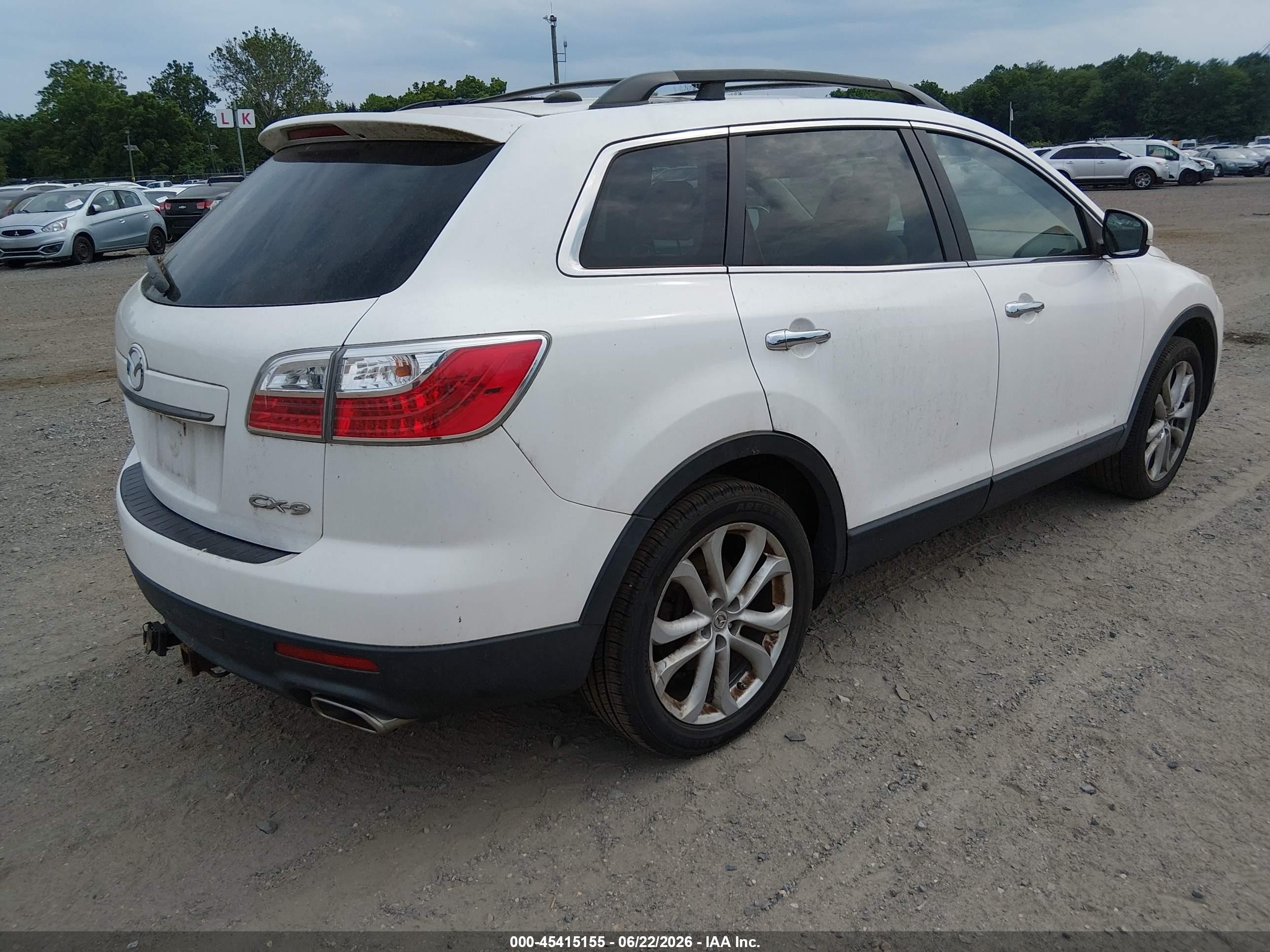 2012 Mazda Cx-9 Grand Touring White vin: JM3TB2DA4C0353147