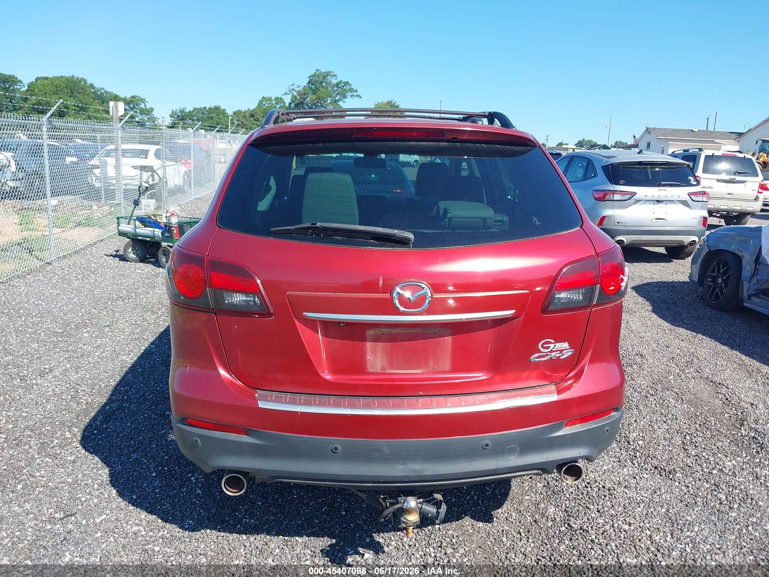 2015 Mazda Cx-9 Grand Touring Red vin: JM3TB2DA4F0463586