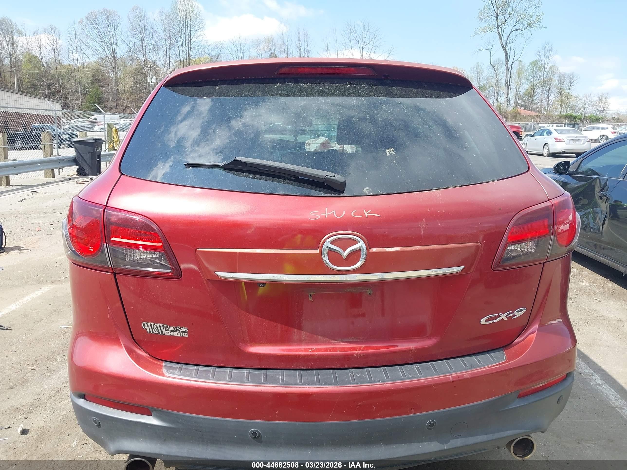 2014 Mazda Cx-9 Grand Touring Red vin: JM3TB2DA6E0442401