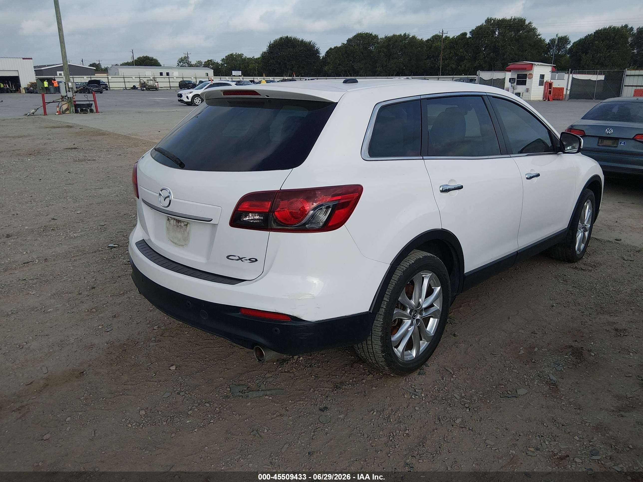 2013 Mazda Cx-9 Grand Touring White vin: JM3TB2DA9D0408662