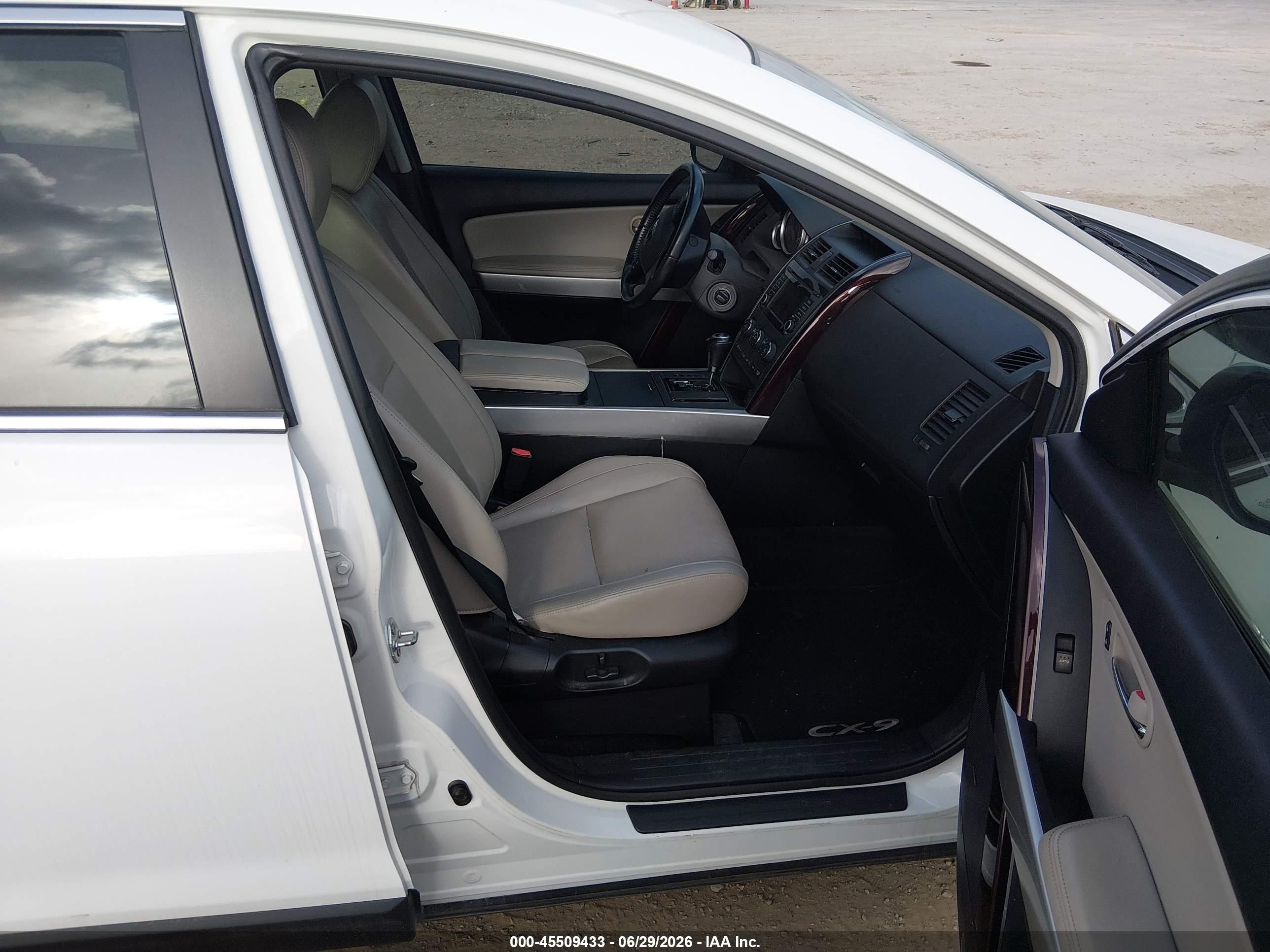 2013 Mazda Cx-9 Grand Touring White vin: JM3TB2DA9D0408662