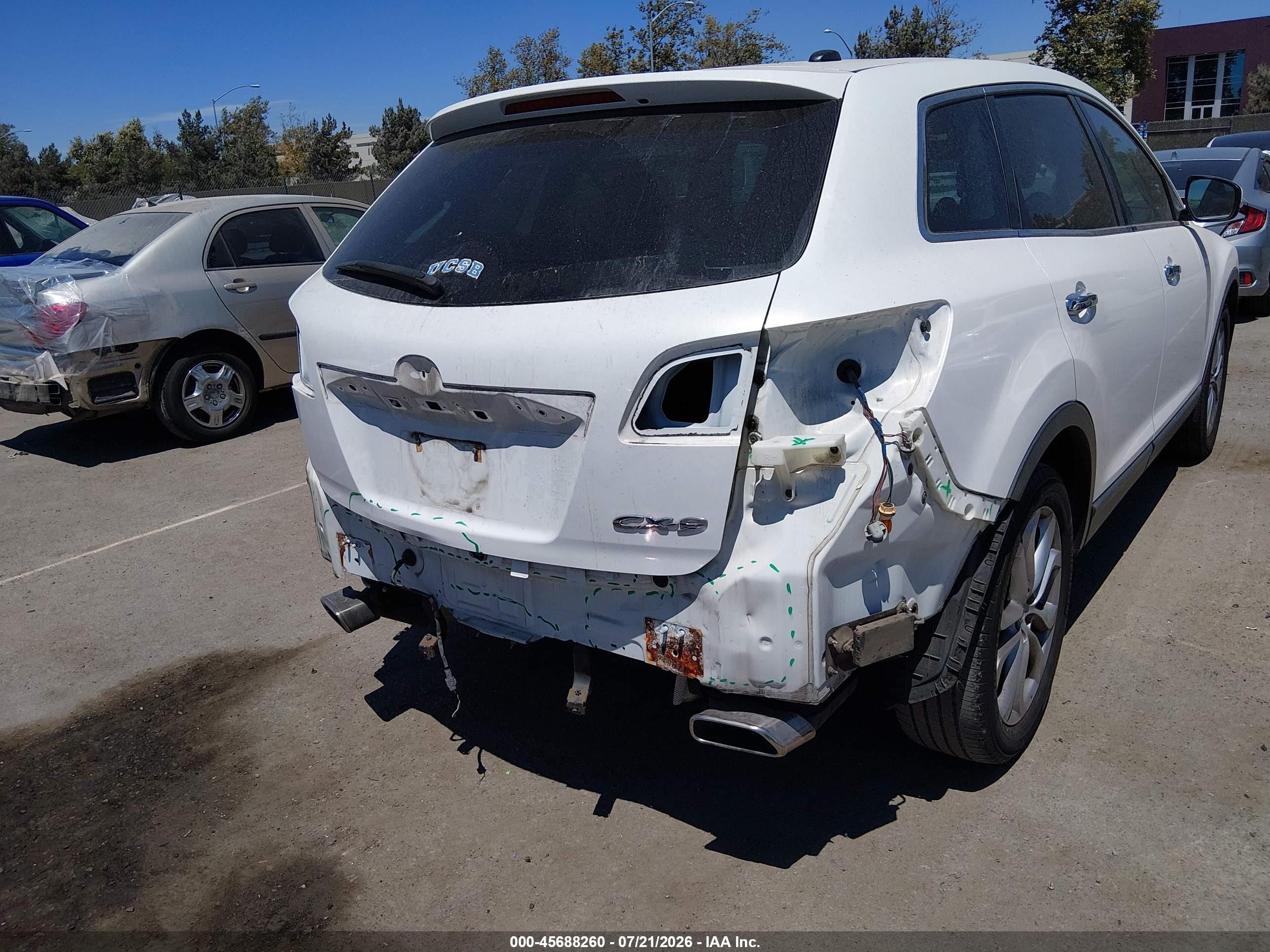 2012 Mazda Cx-9 Grand Touring White vin: JM3TB2DV3C0346113