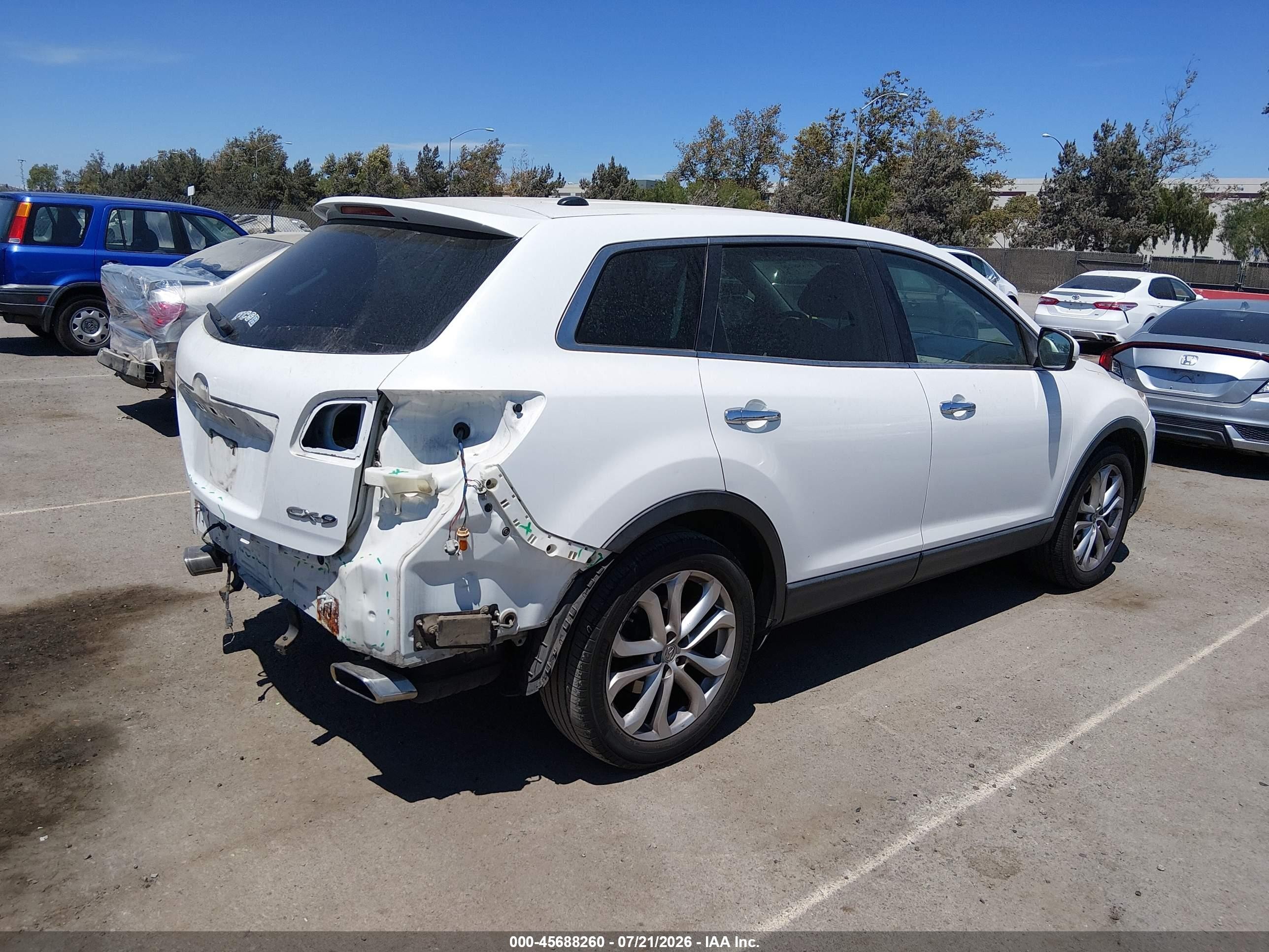 2012 Mazda Cx-9 Grand Touring White vin: JM3TB2DV3C0346113