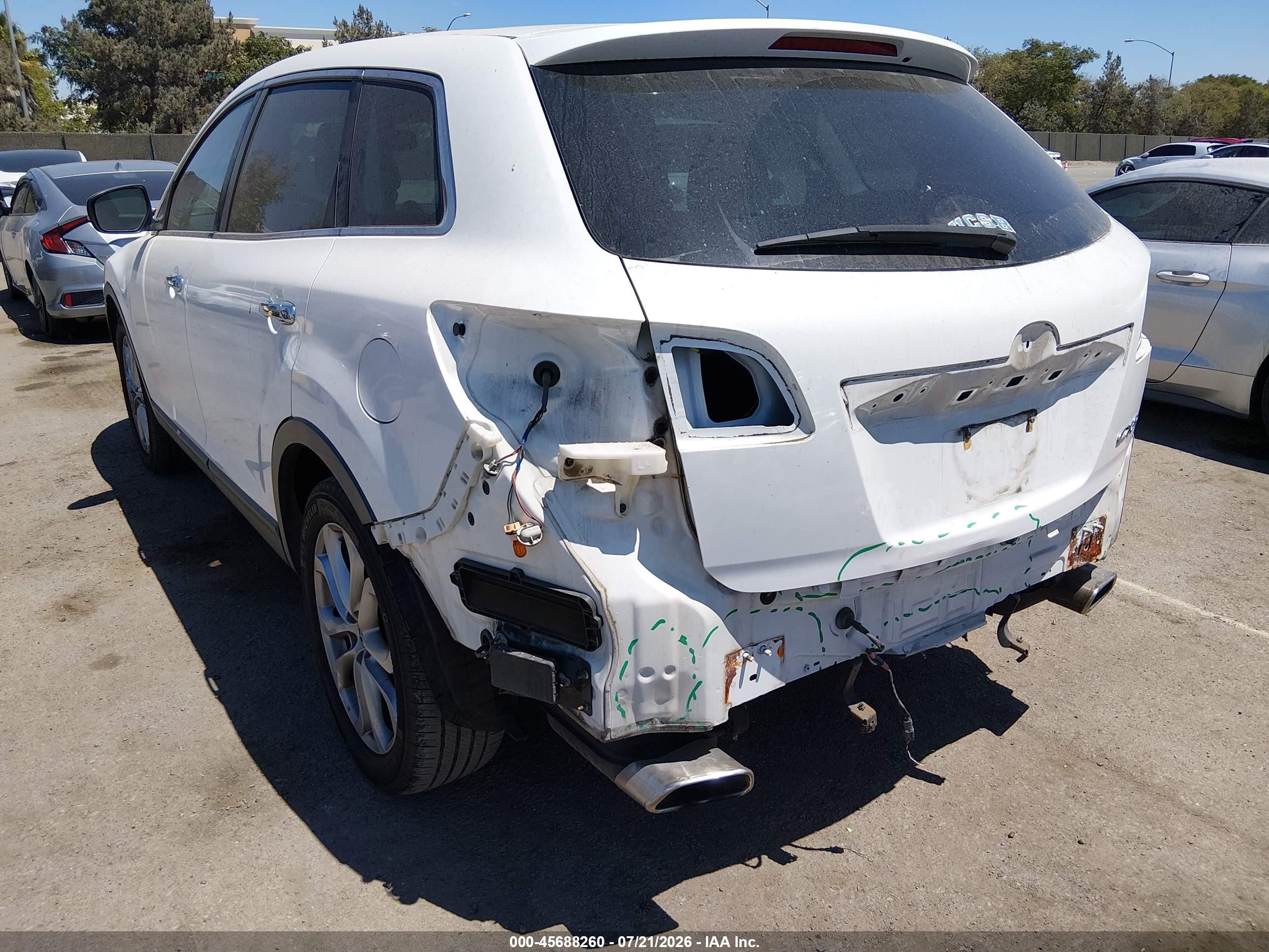 2012 Mazda Cx-9 Grand Touring White vin: JM3TB2DV3C0346113