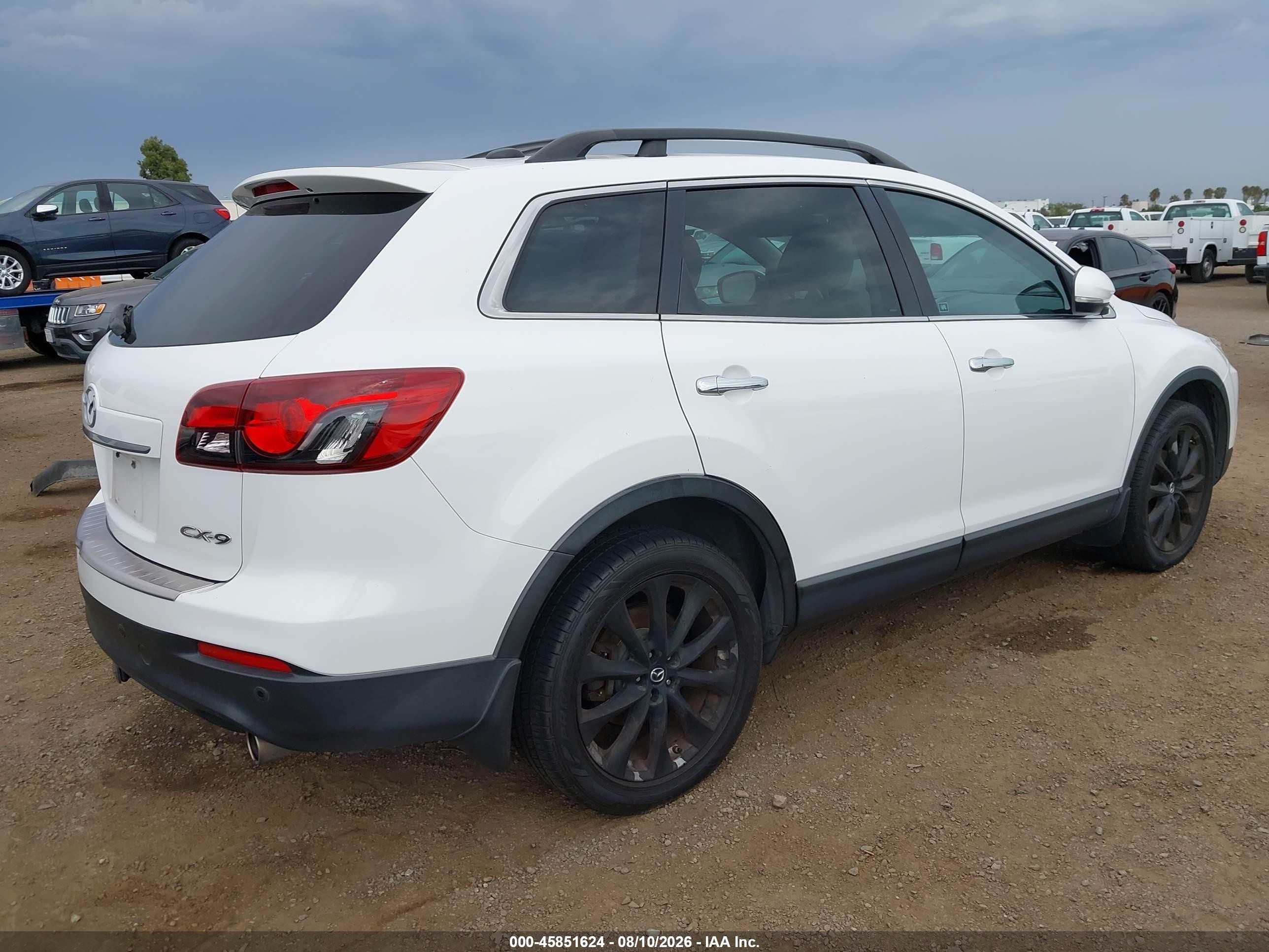 2015 Mazda Cx-9 Grand Touring White vin: JM3TB2DV8F0464694