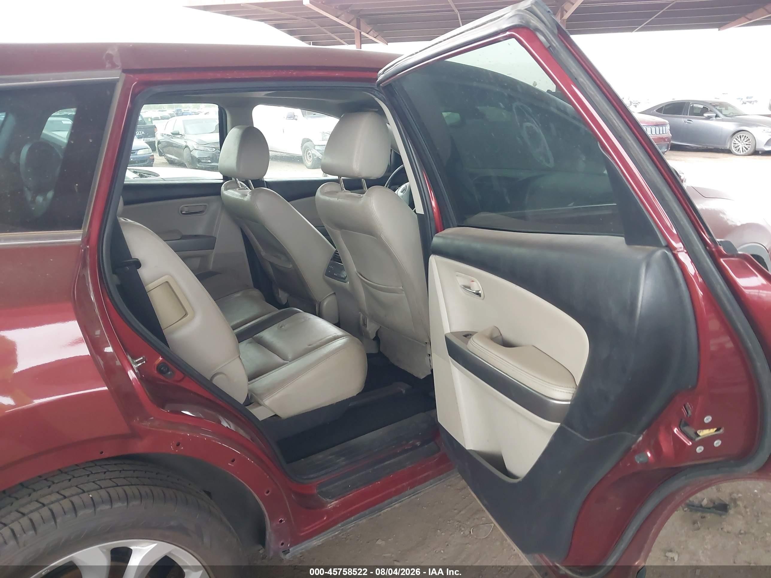 2011 Mazda Cx-9 Grand Touring Maroon vin: JM3TB2DVXB0320770