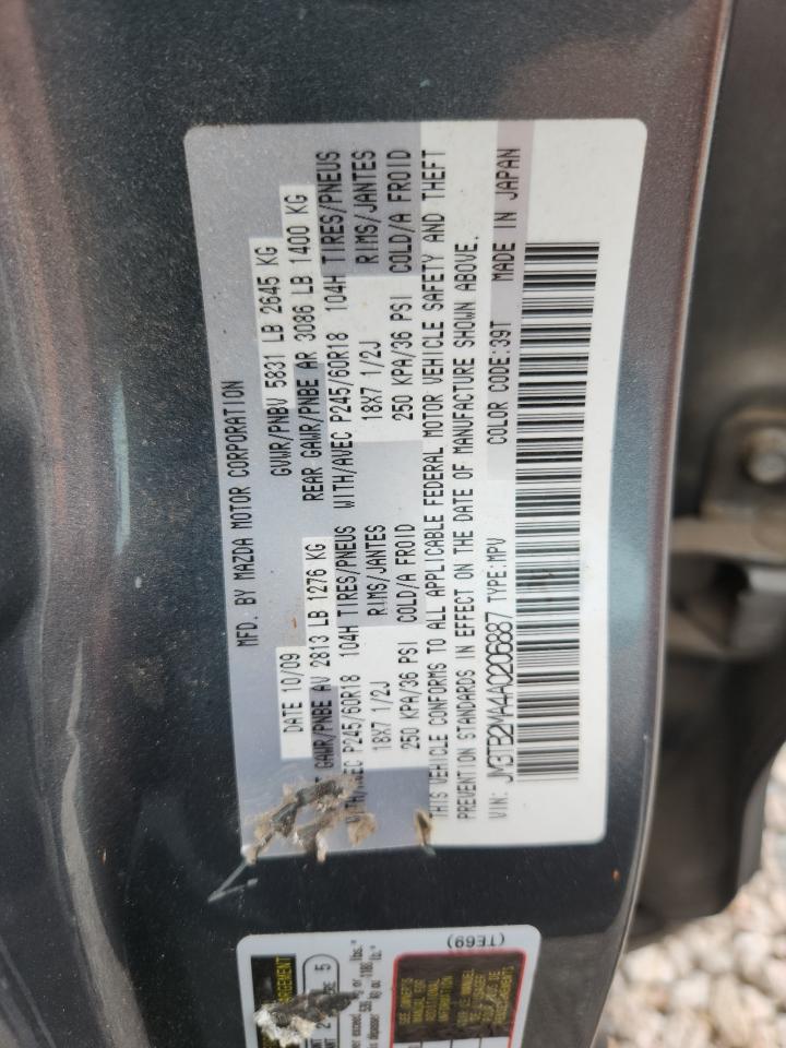 2010 Mazda Cx-9 Blue vin: JM3TB2MA4A0206887