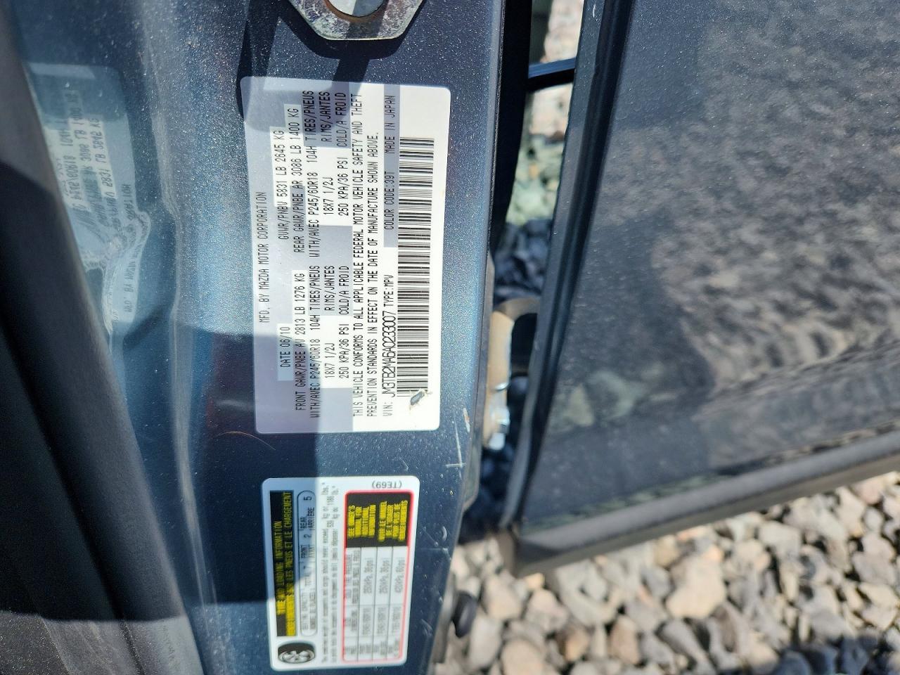 2010 Mazda Cx9 4x2 Grand Tourin Gray vin: JM3TB2MA6A0233007