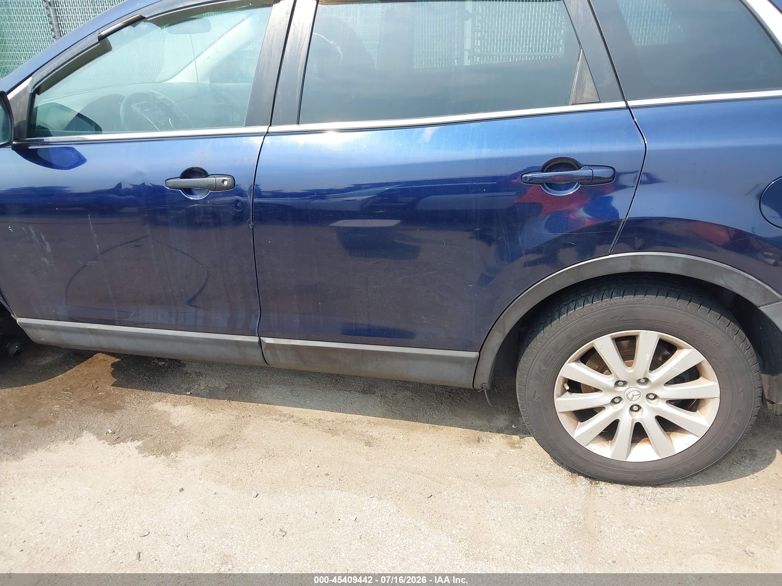 2010 Mazda Cx-9 Sport Blue vin: JM3TB2MV1A0211497