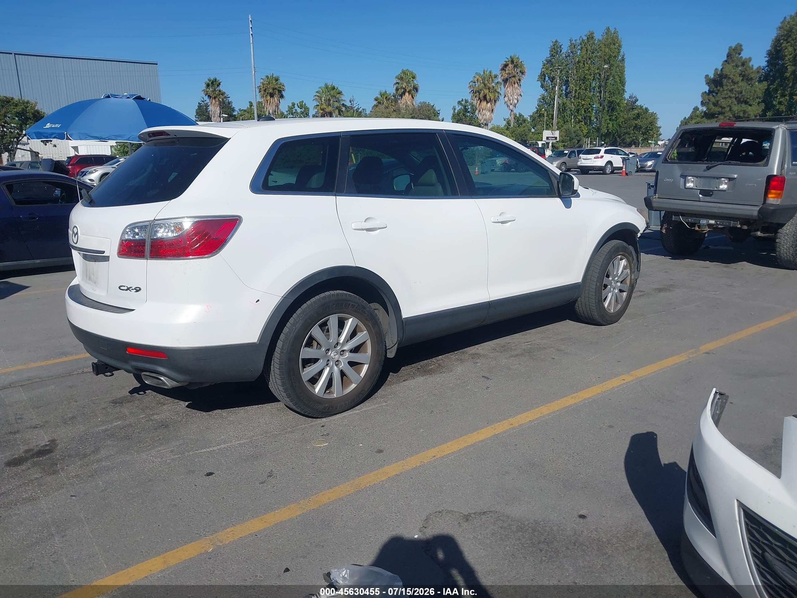 2010 Mazda Cx-9 Touring White vin: JM3TB2MV9A0220366