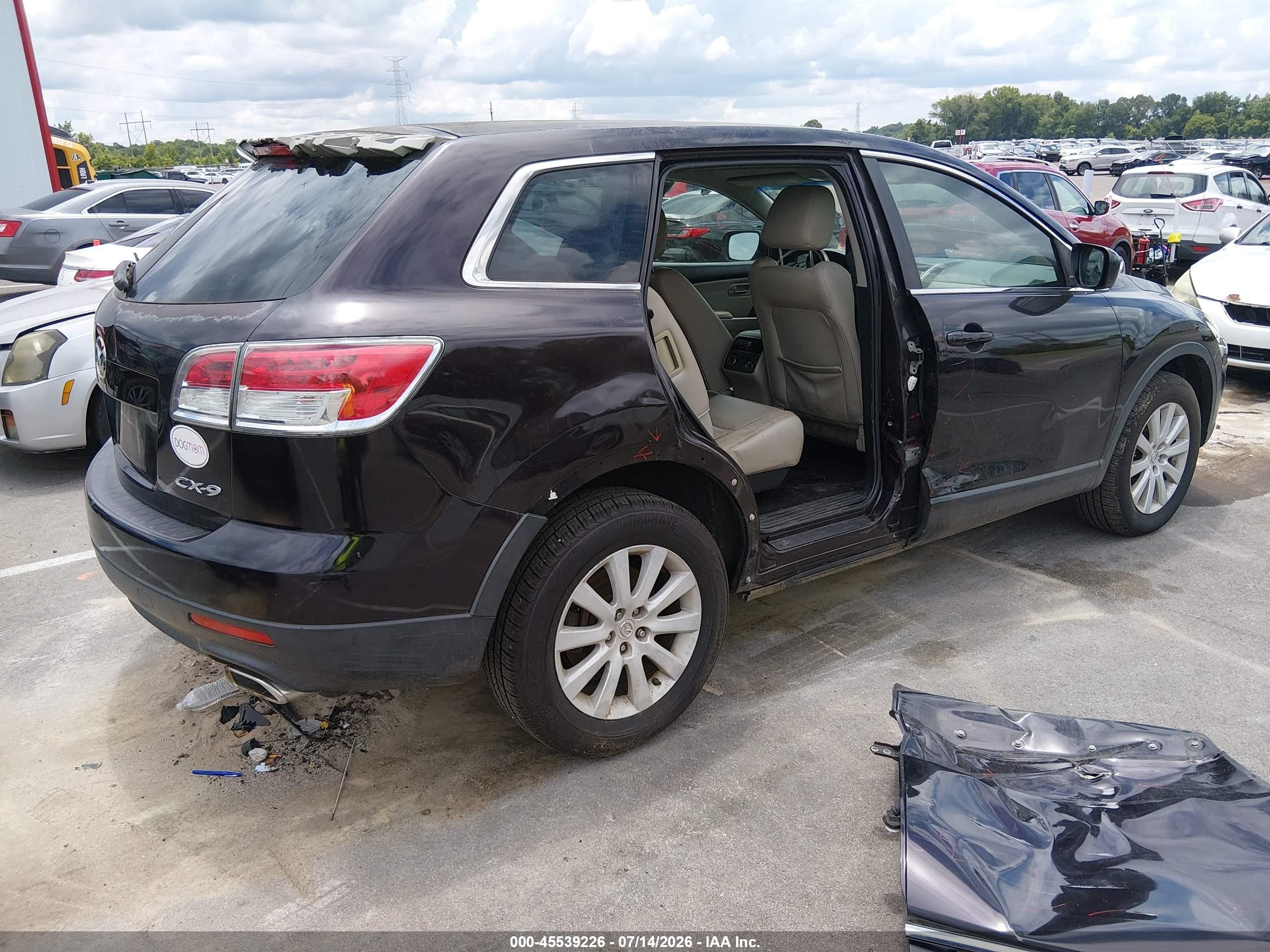 2009 Mazda Cx-9 Touring Purple vin: JM3TB38A090168764