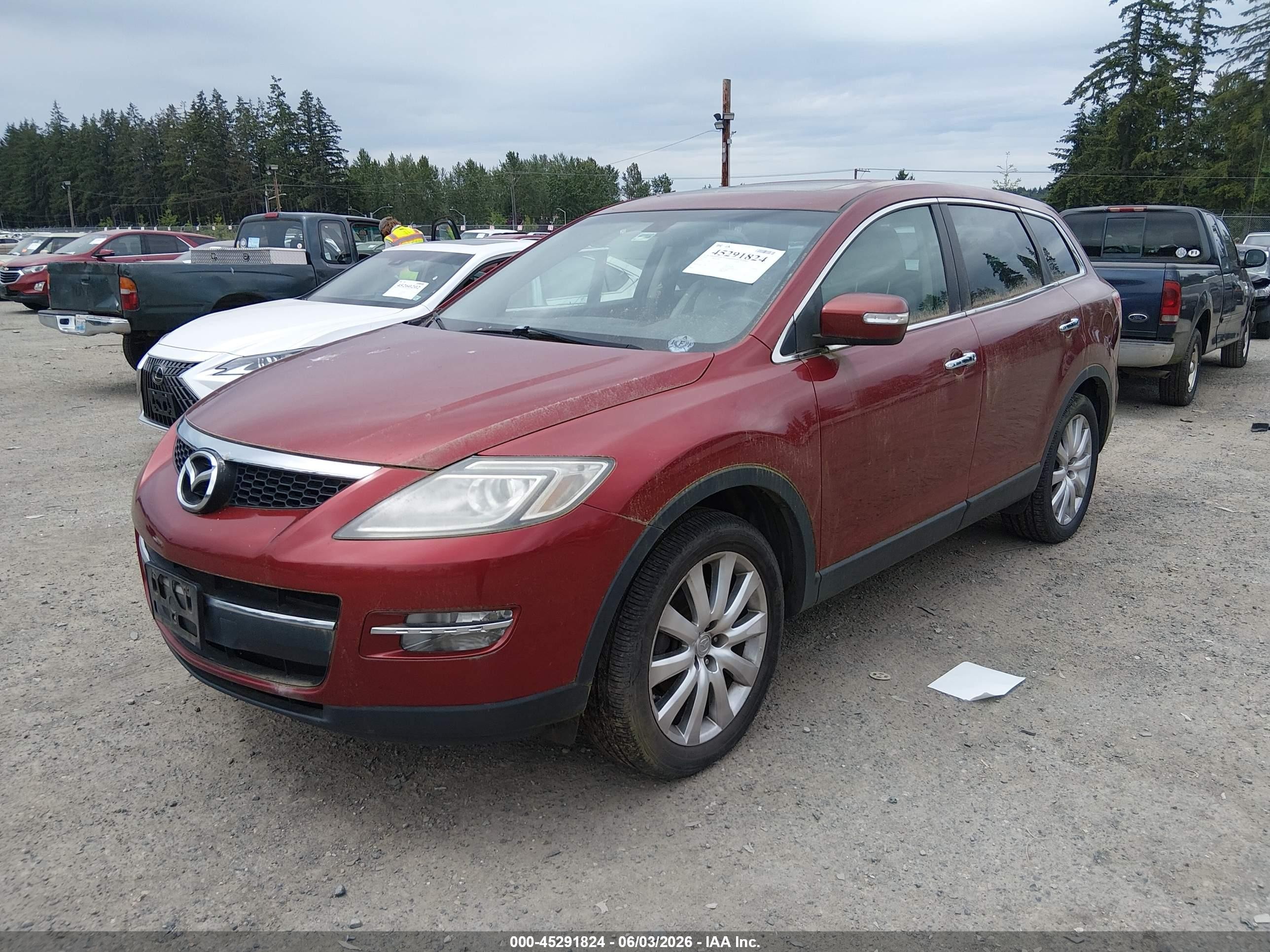 2008 Mazda Cx-9 Grand Touring Red vin: JM3TB38A180131656