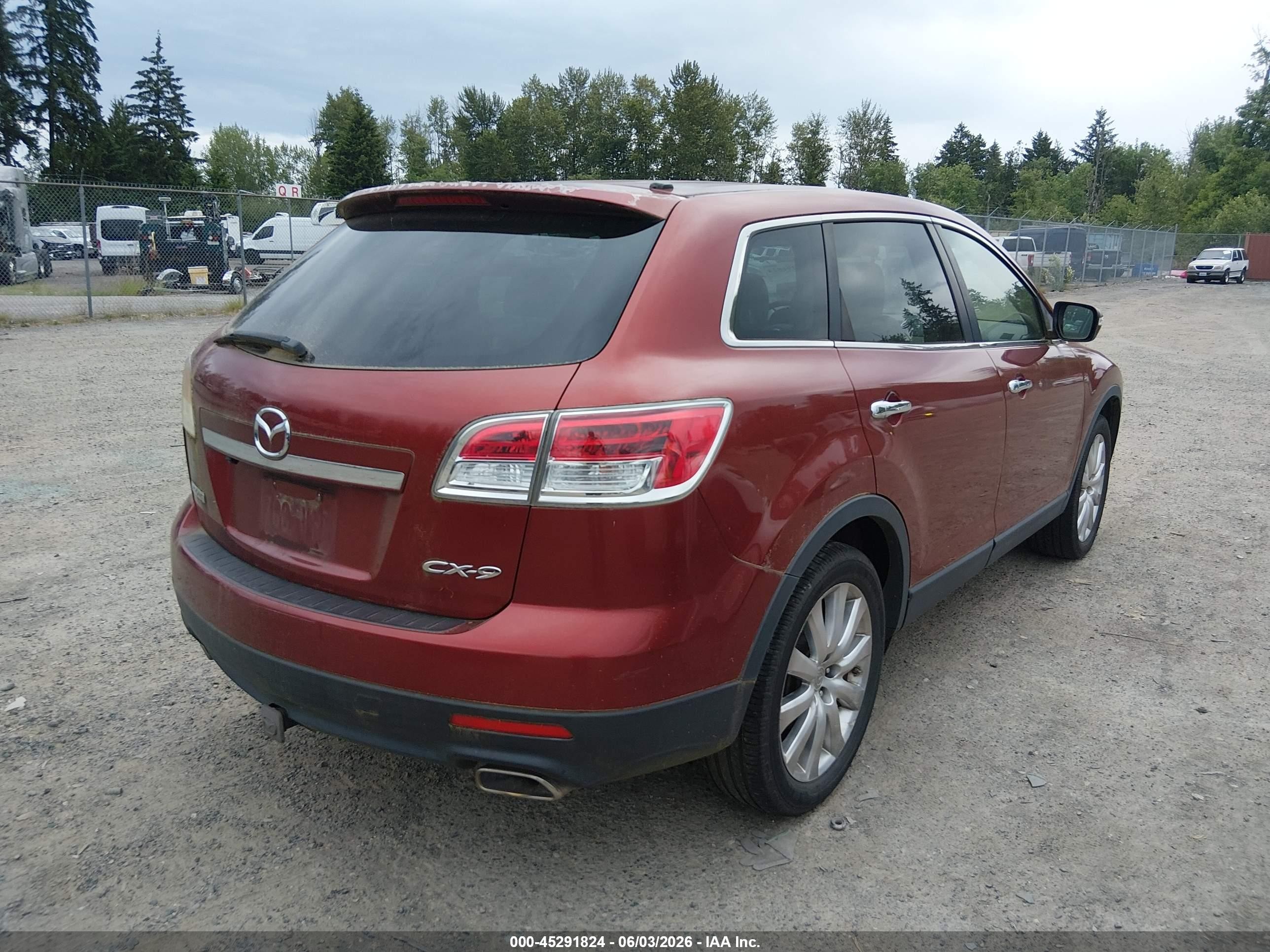 2008 Mazda Cx-9 Grand Touring Red vin: JM3TB38A180131656