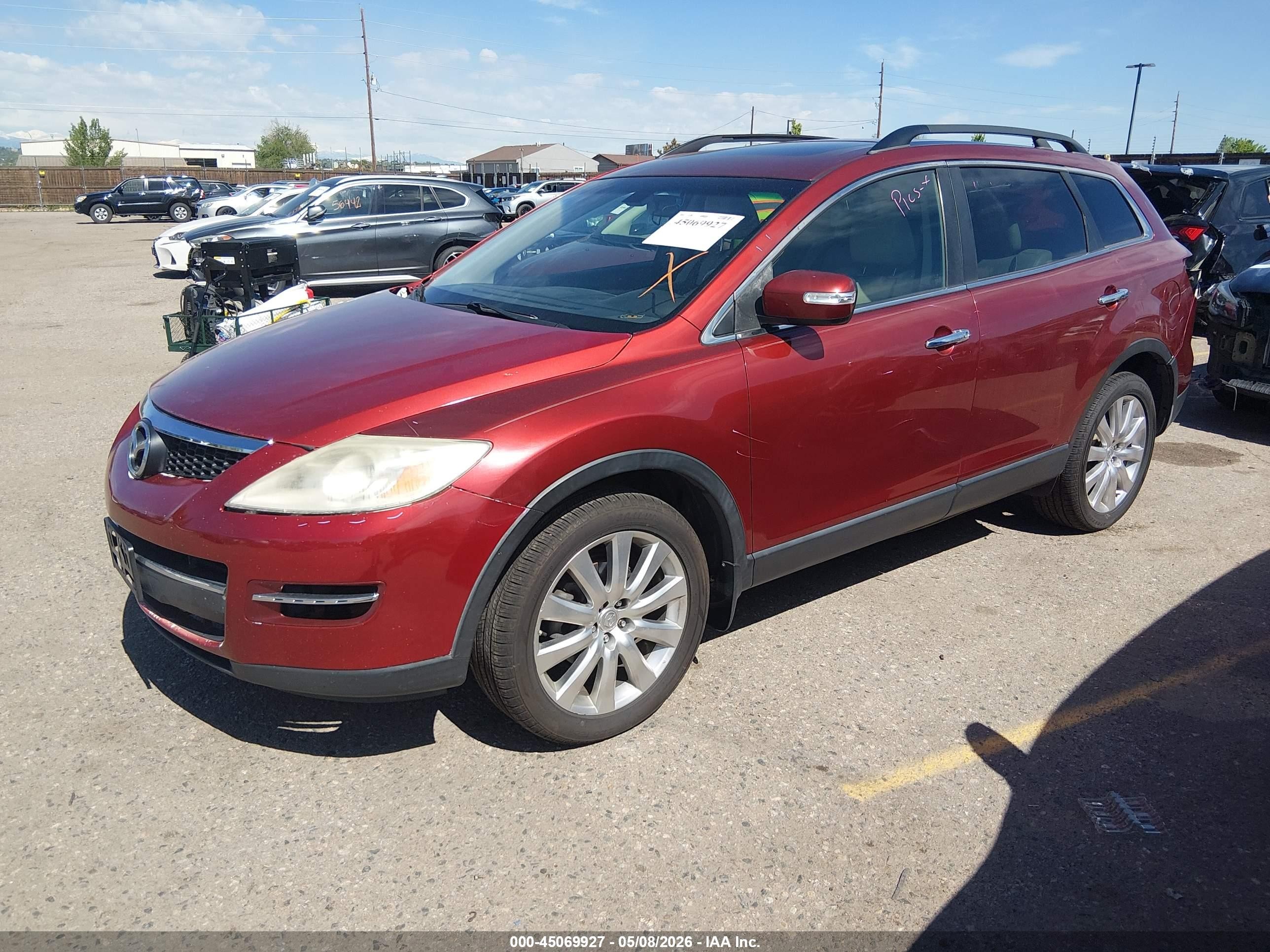 2008 Mazda Cx-9 Grand Touring Red vin: JM3TB38A380140326