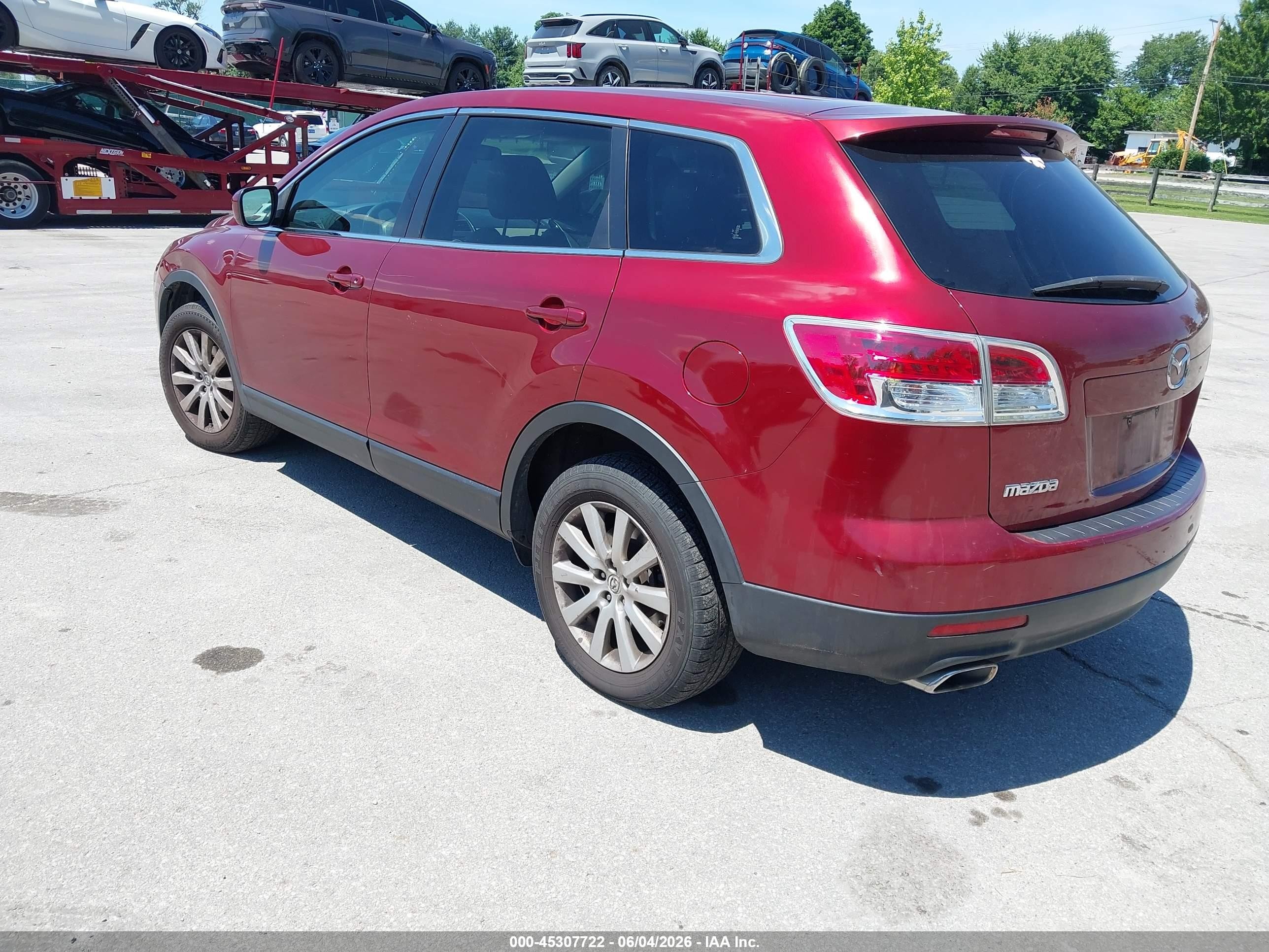 2009 Mazda Cx-9 Touring Burgundy vin: JM3TB38A490168427