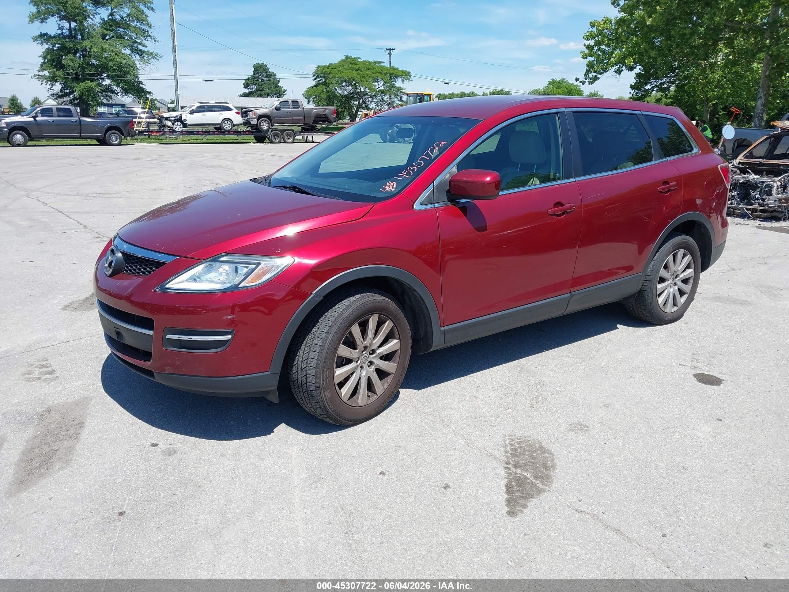 2009 Mazda Cx-9 Touring Burgundy vin: JM3TB38A490168427
