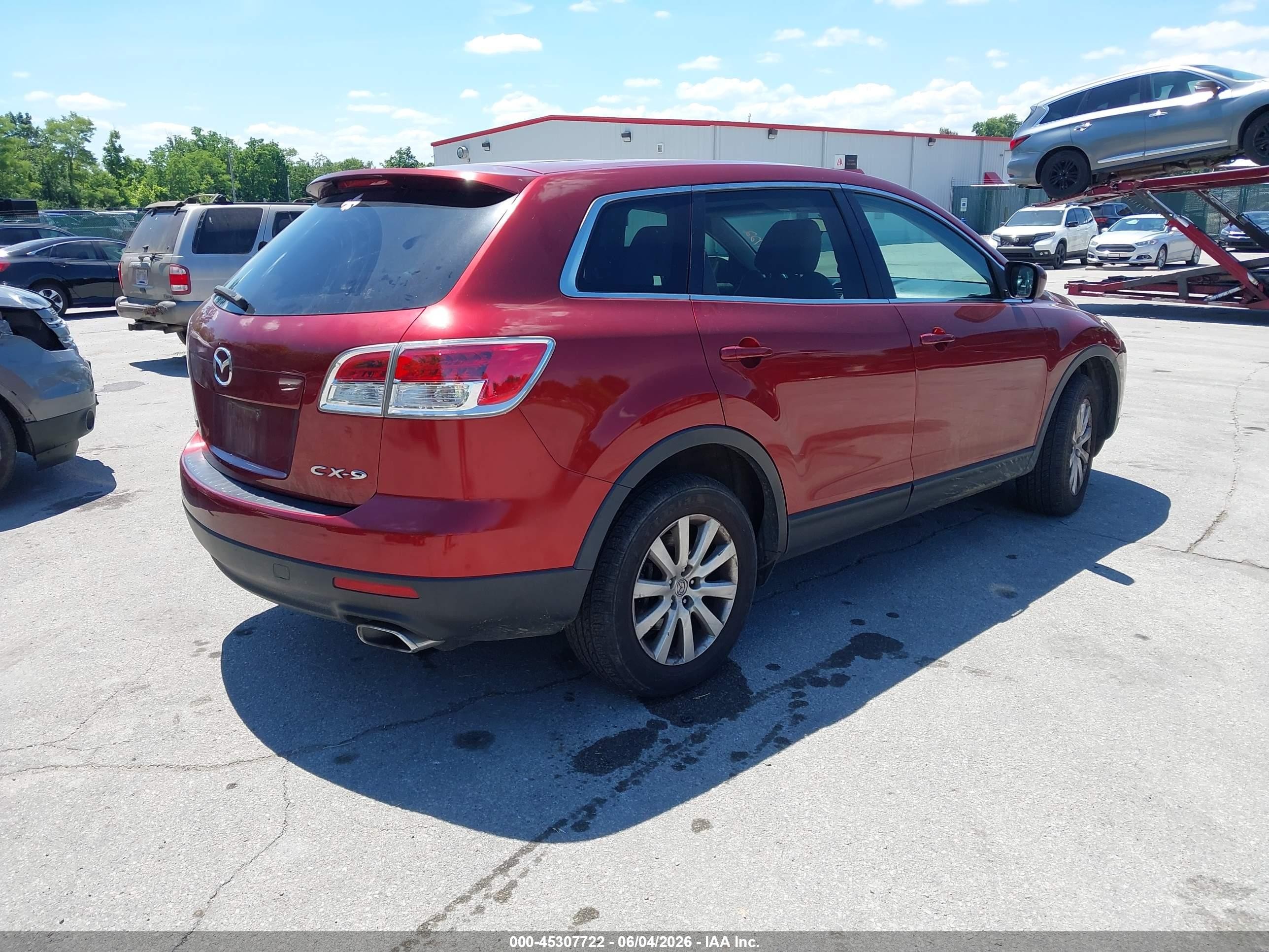 2009 Mazda Cx-9 Touring Burgundy vin: JM3TB38A490168427