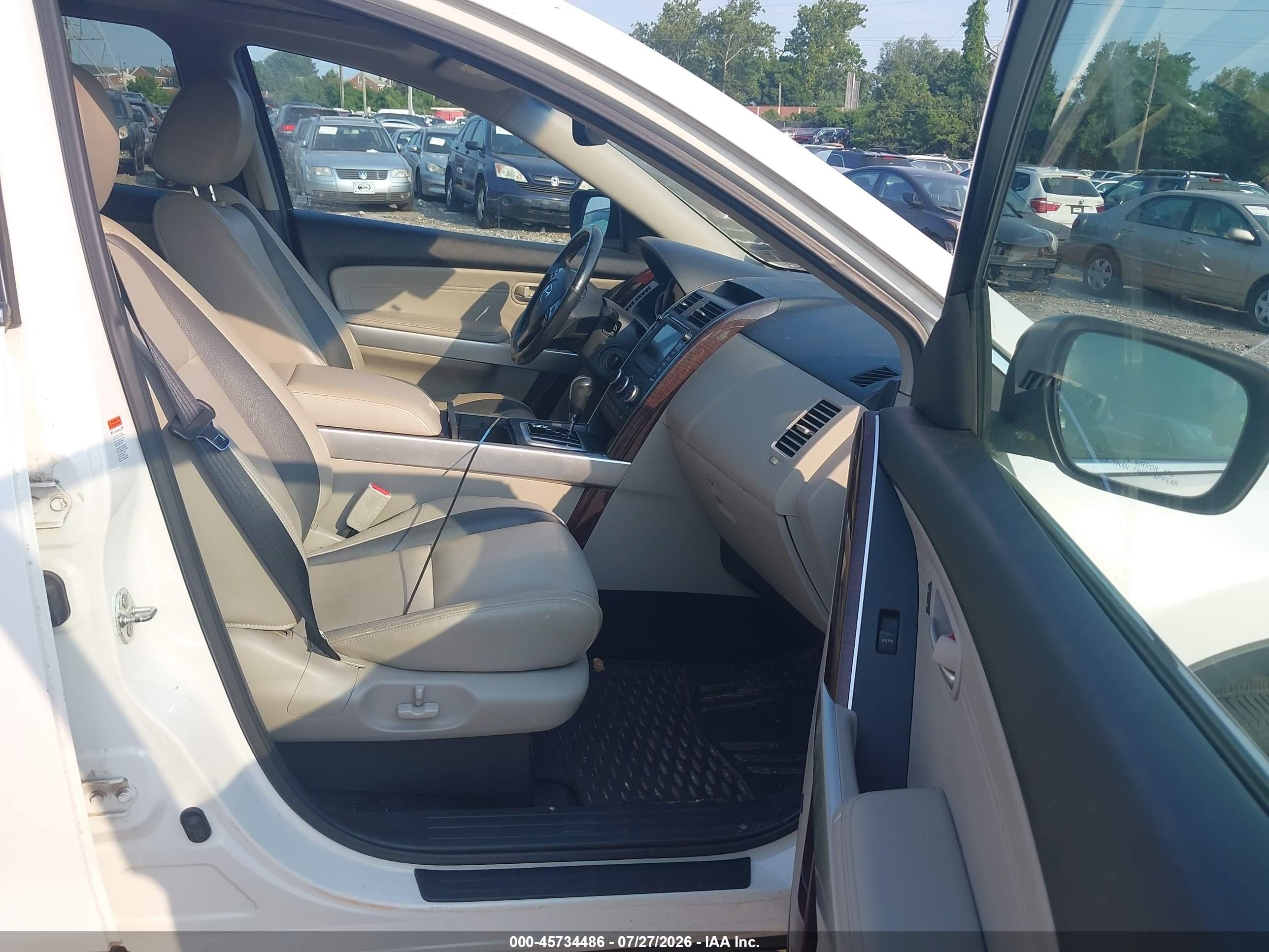 2009 Mazda Cx-9 Grand Touring White vin: JM3TB38V090179248