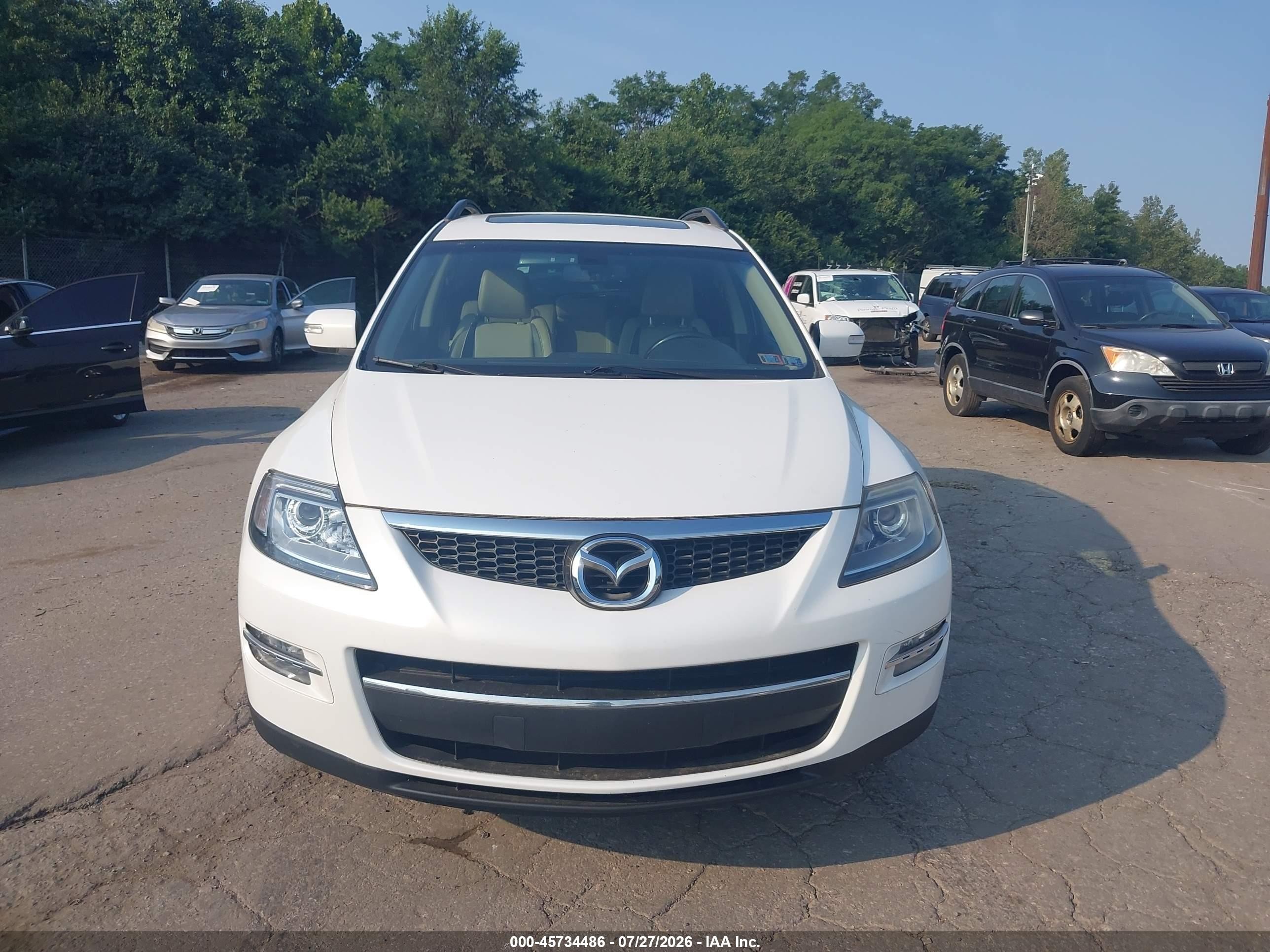 2009 Mazda Cx-9 Grand Touring White vin: JM3TB38V090179248