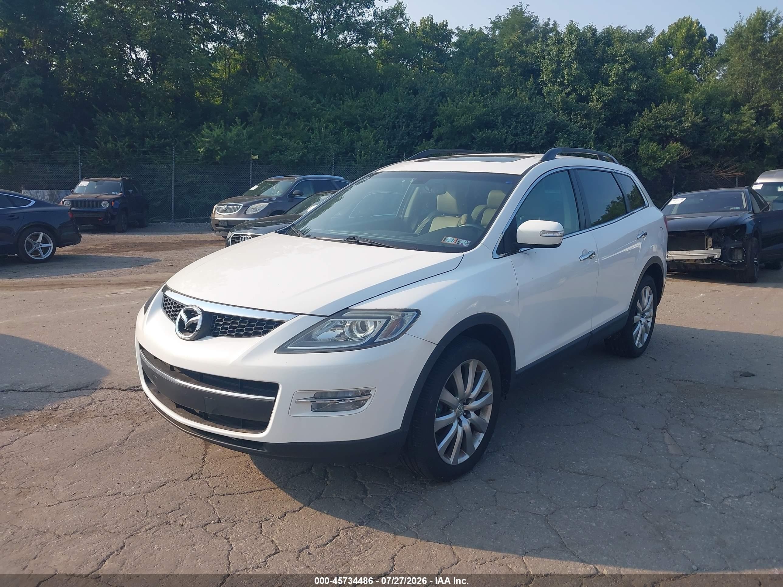 2009 Mazda Cx-9 Grand Touring White vin: JM3TB38V090179248